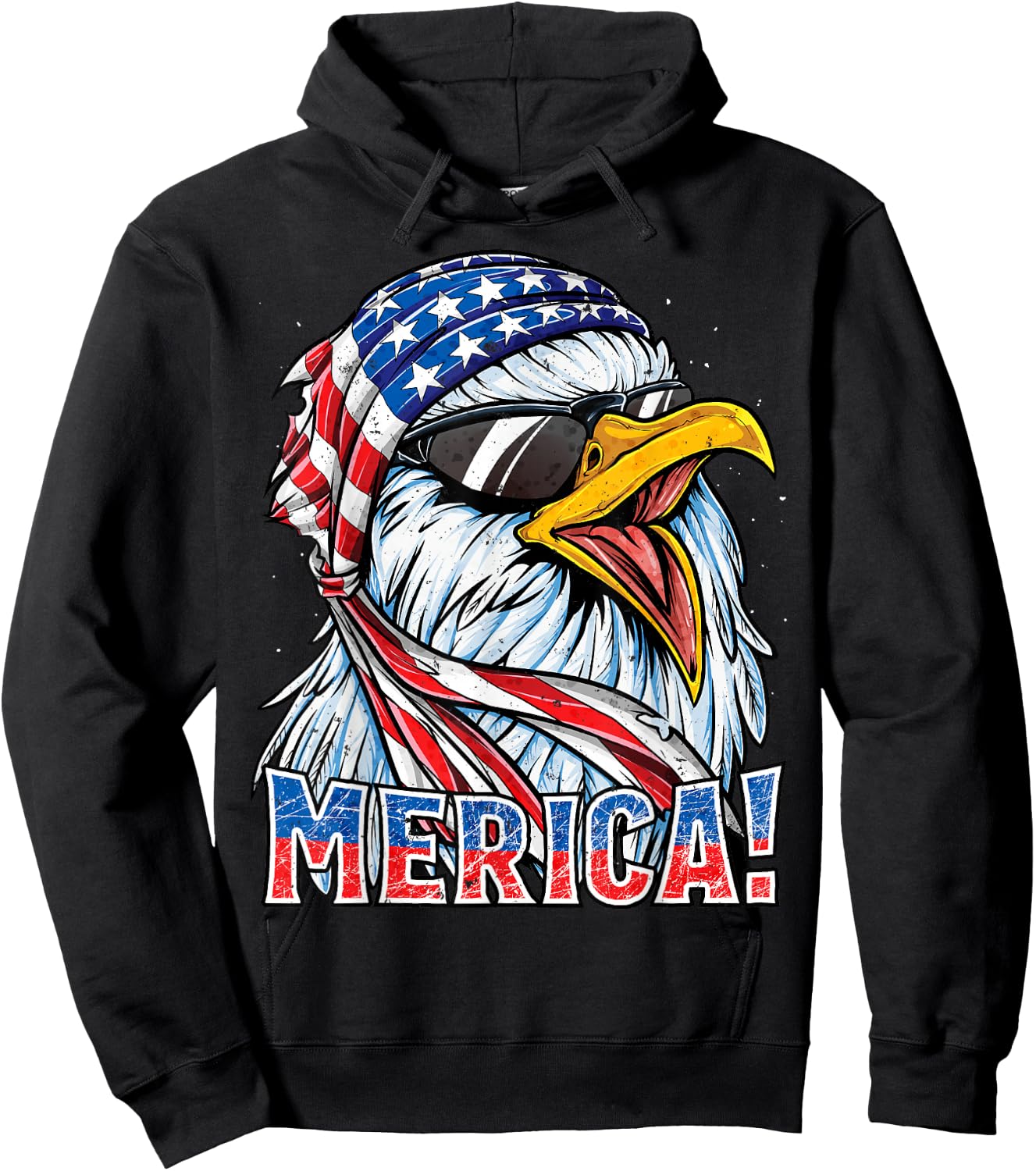Eagle Merica T Shirt 4th of July Merica Men Boys American Hoodie - Hoodie | Black