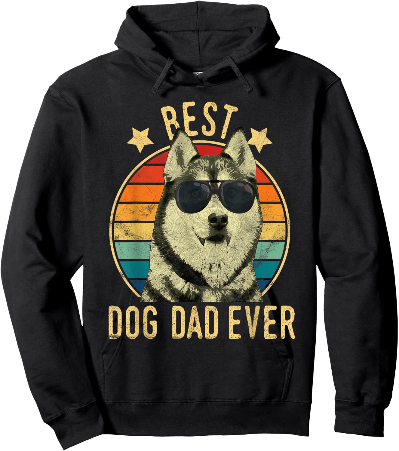 Best Dog Dad Ever Siberian Husky Father's Day Gift Men Hoodie - Hoodie | Black