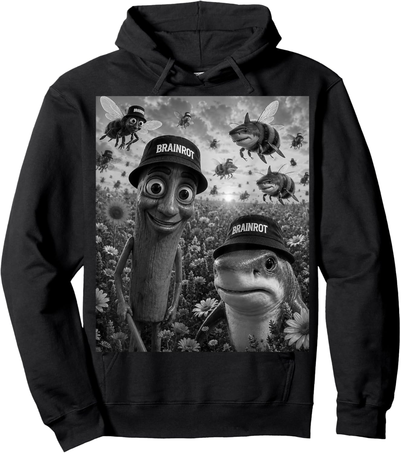 Tralalero Tralala Tung Tung Sahur Italian Brainrot Hoodie - Hoodie | Black