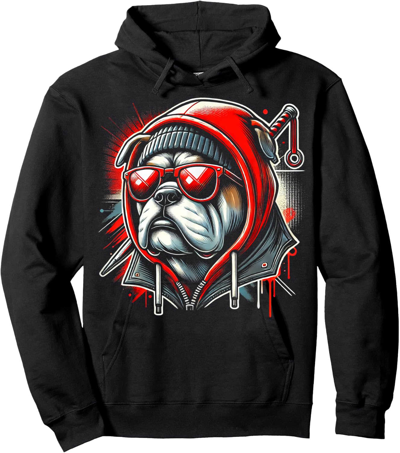 Graphic Bulldog Animal Cute Dogs Women Kids Hoodie - Hoodie | Black