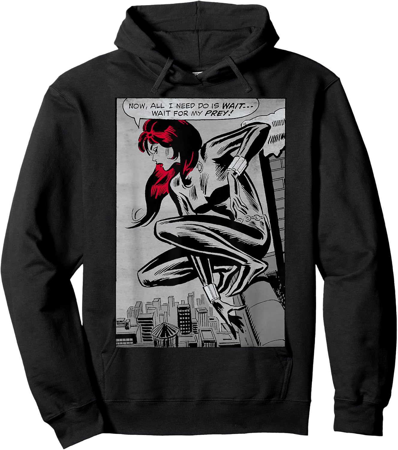 Marvel Black Widow Classic Retro Panel Art Graphic Hoodie - Hoodie | Black