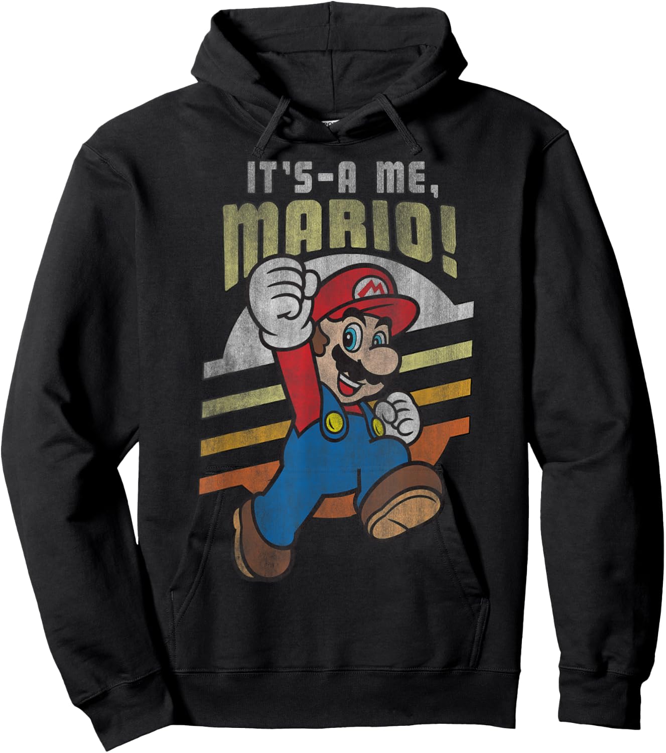 Super Mario It's-A Me, Mario! Distressed Poster Hoodie - Hoodie | Black