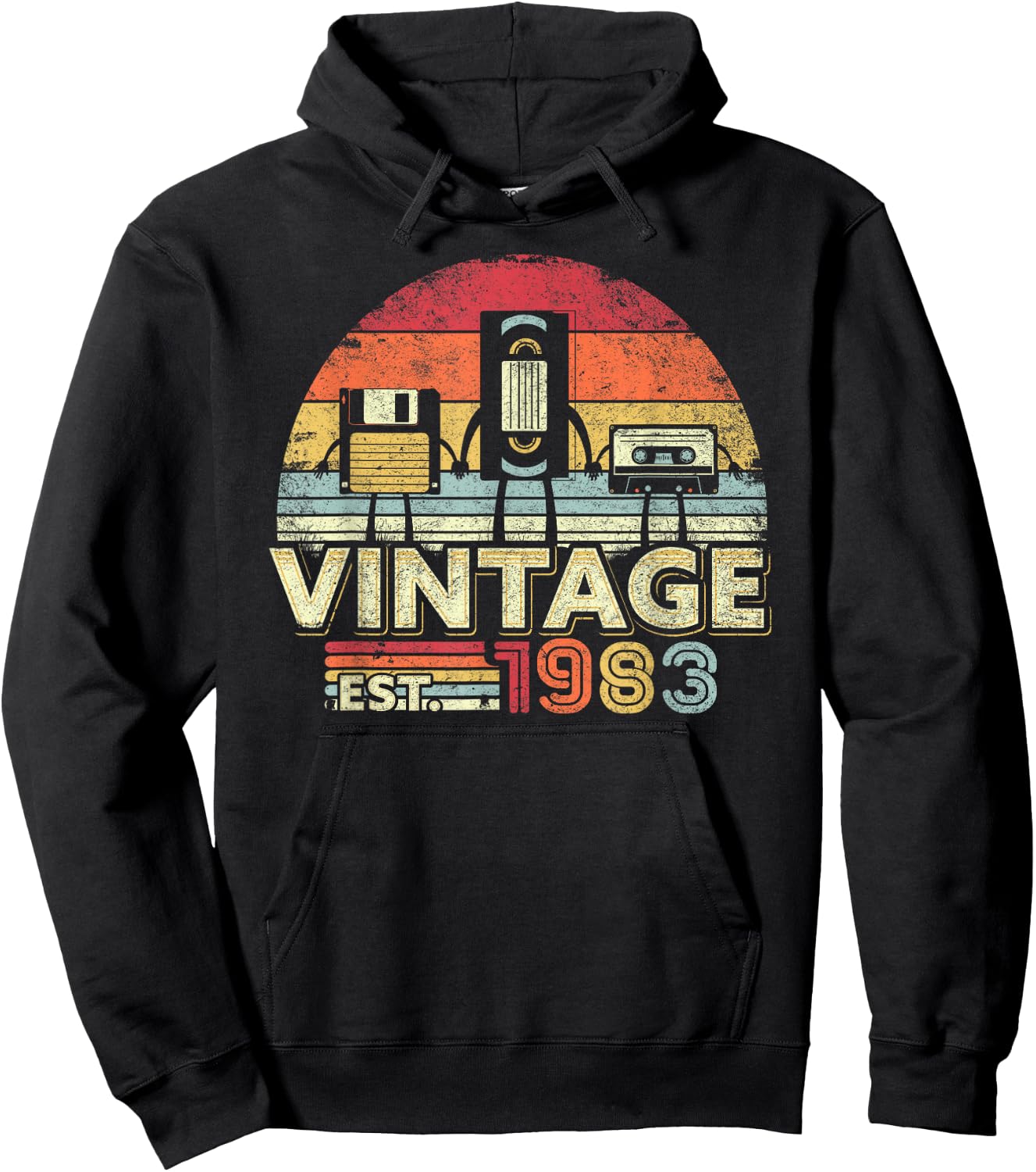 1983 Shirt. Birthday Vintage . Retro Vintage Hoodie - Hoodie | Black