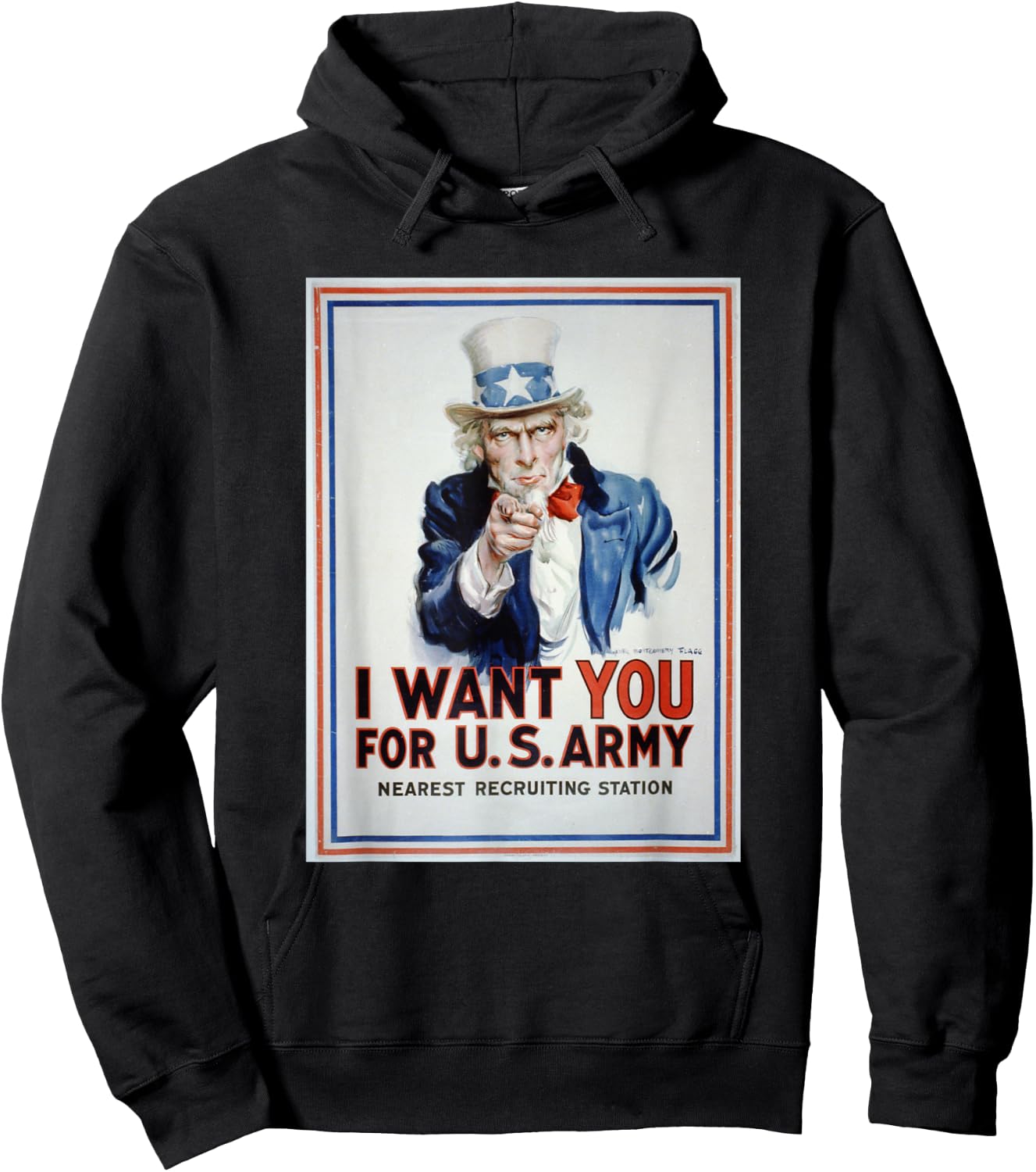 Uncle Sam I Want You For US Army Vintage Poster Hoodie - Hoodie | Black