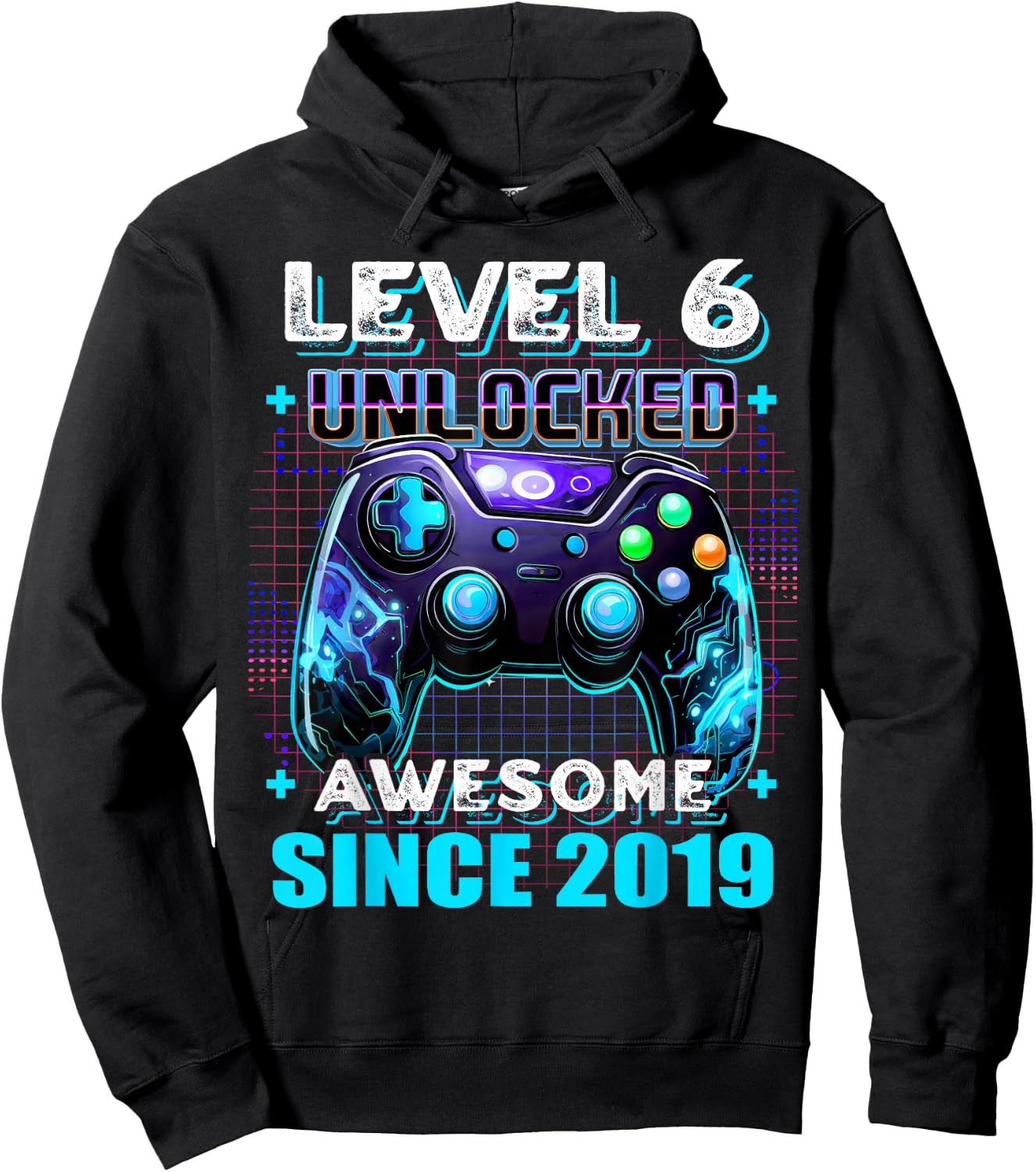 6th Birthday Boy Level 6 Gamer 6 Year Video Game Party Hoodie - Hoodie | Black