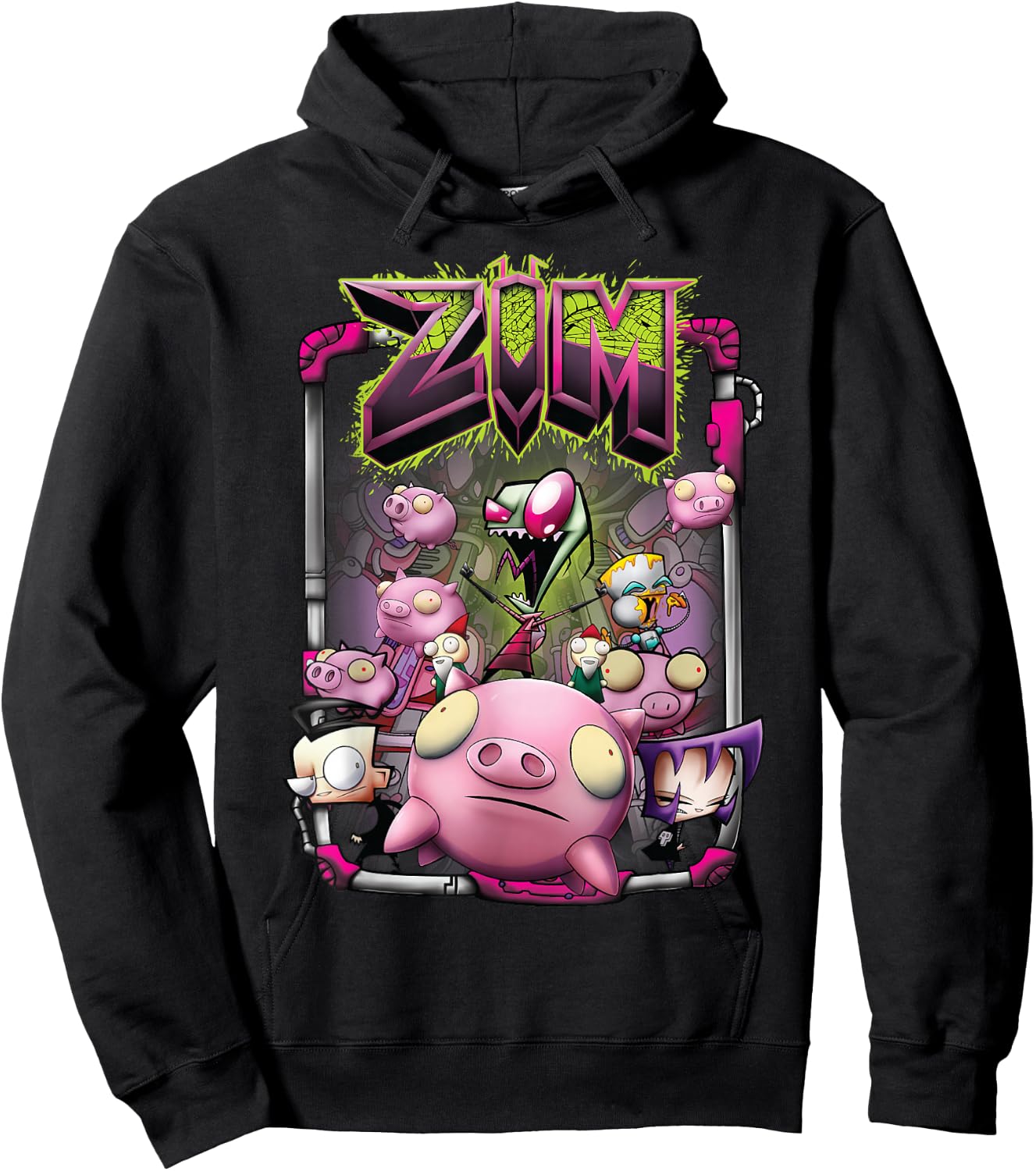 Nickelodeon Invader Zim Rubber Piggy Army Hoodie - Hoodie | Black