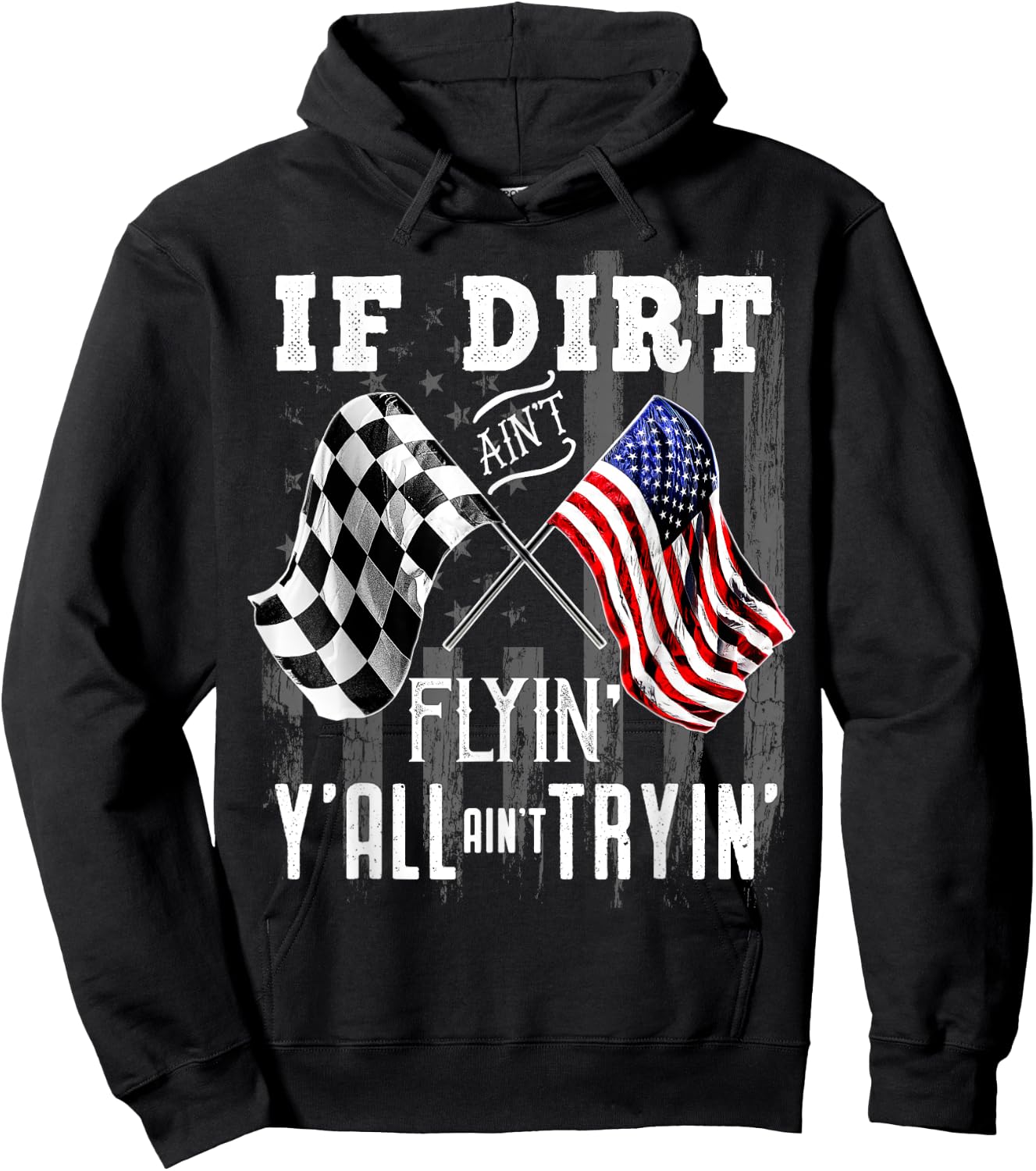 Dirt Track Racing Motocross Stock Car Racing Gift Hoodie - Hoodie | Black