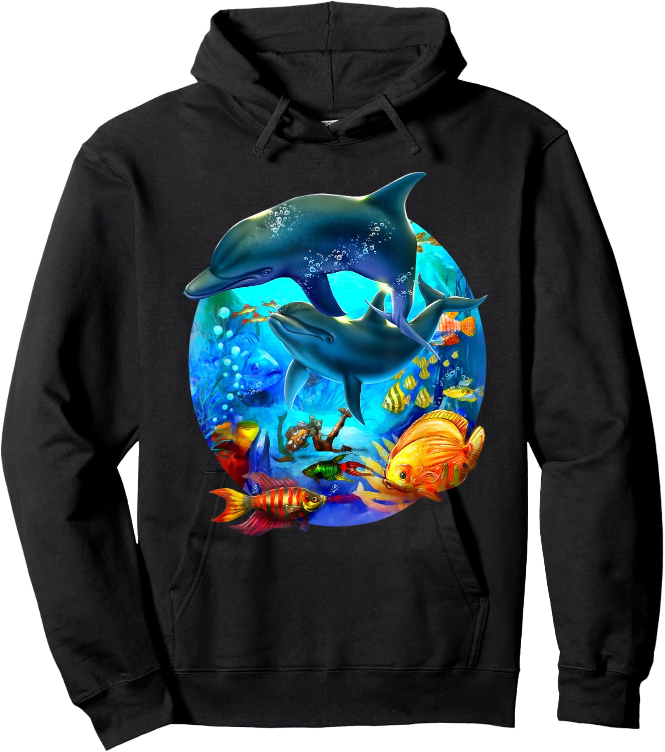 Dolphin Sea Life Save the Sea Marine Biology Aquarium Hoodie - Hoodie | Black