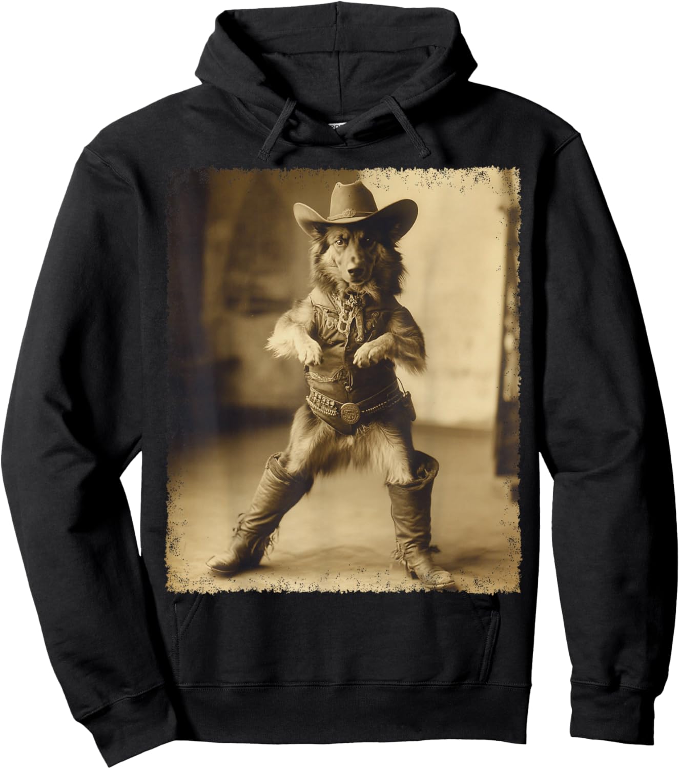 German Shepherd Cowboy Hoodie - Hoodie | Black