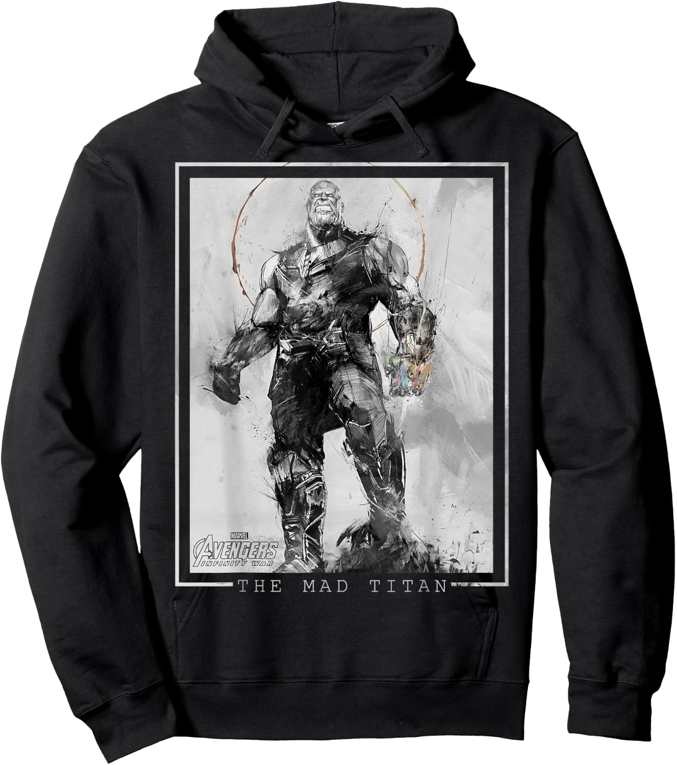 Marvel Avengers Infinity War Thanos Sketch Graphic Hoodie - Hoodie | Black