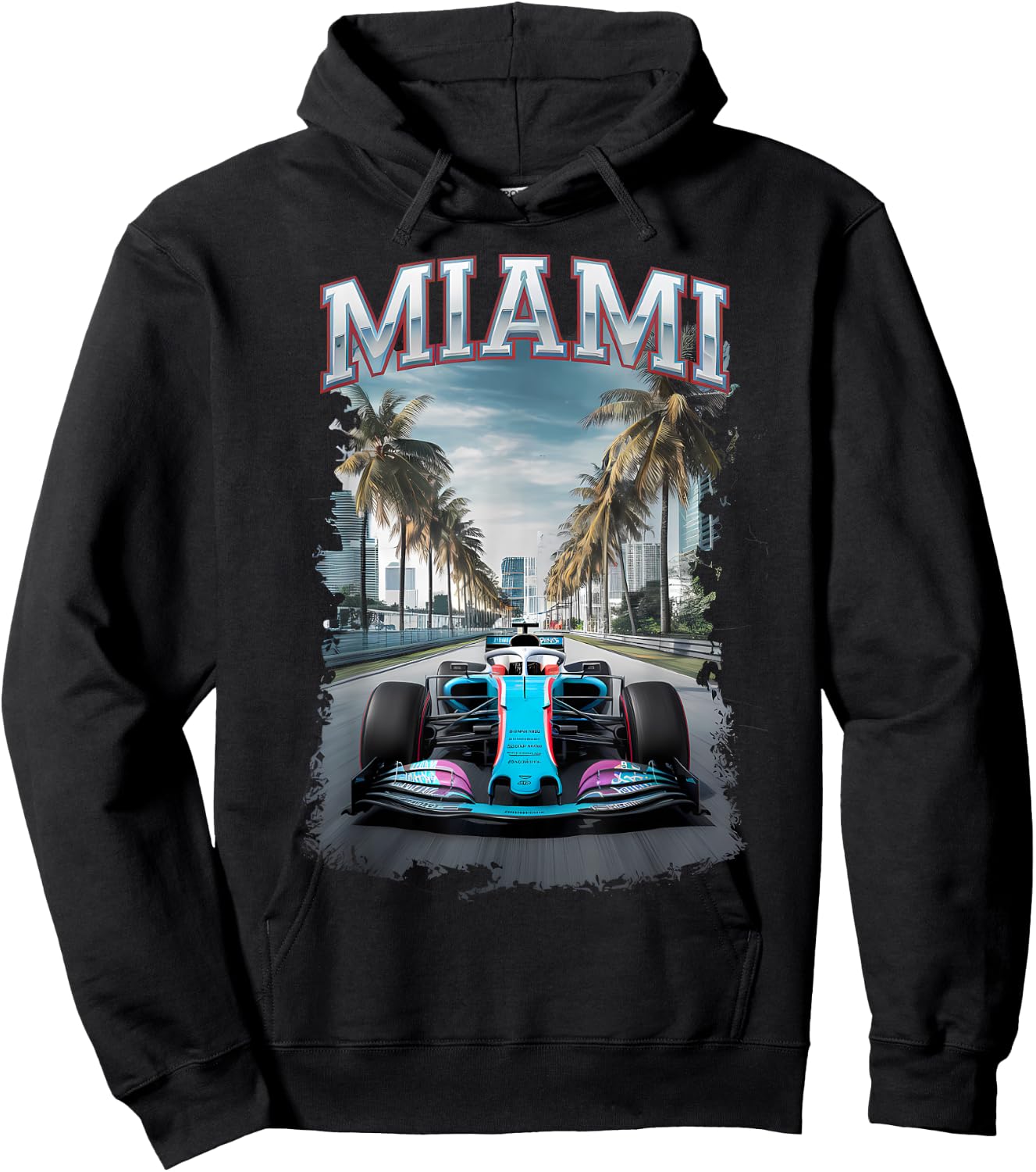 Miami Racing Gifts Men Women Race Car Racer Driver Hoodie - Hoodie | Black
