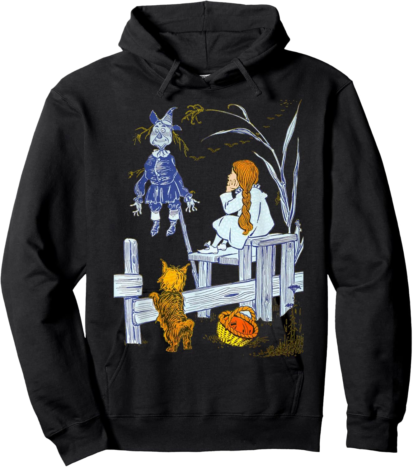 Land of Oz Gifts Classic Scarecrow Toto Wizard of Oz Dorothy Hoodie - Hoodie | Black