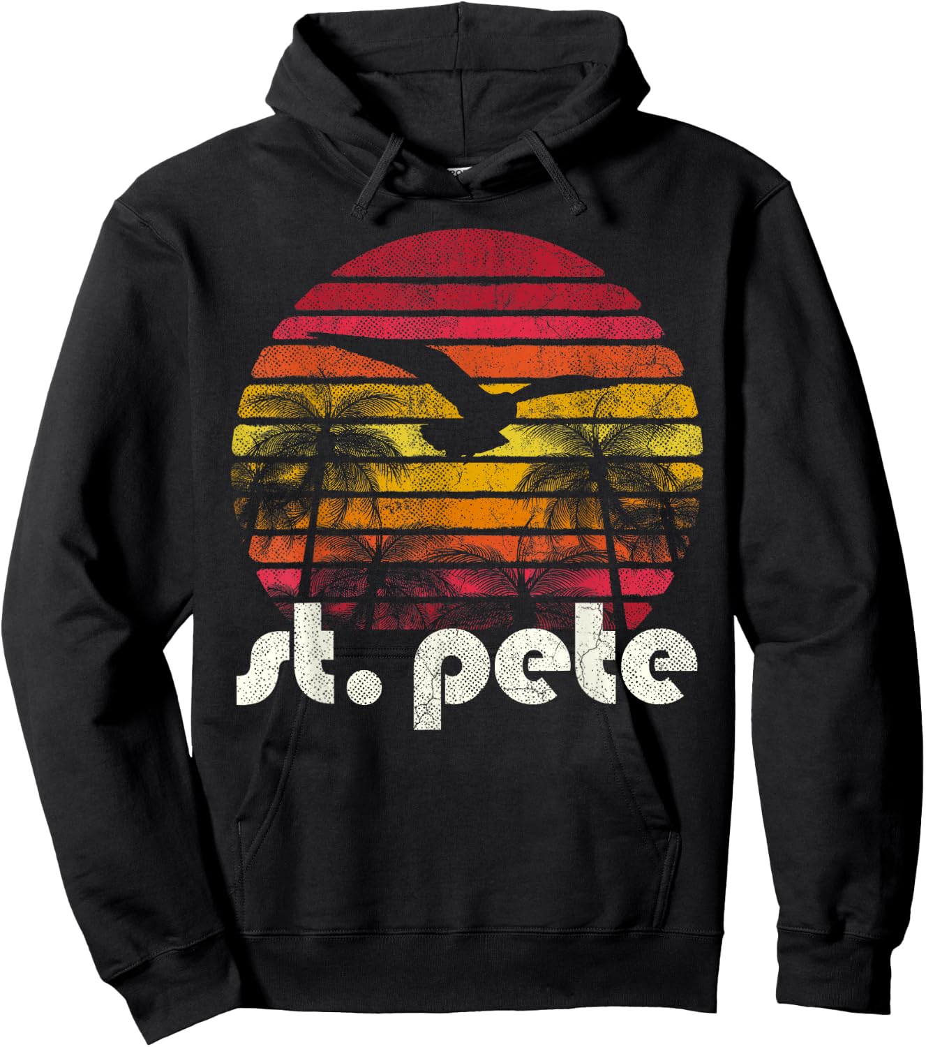 Retro Florida St. Pete Petersburg Men Women Vintage Gift Hoodie - Hoodie | Black