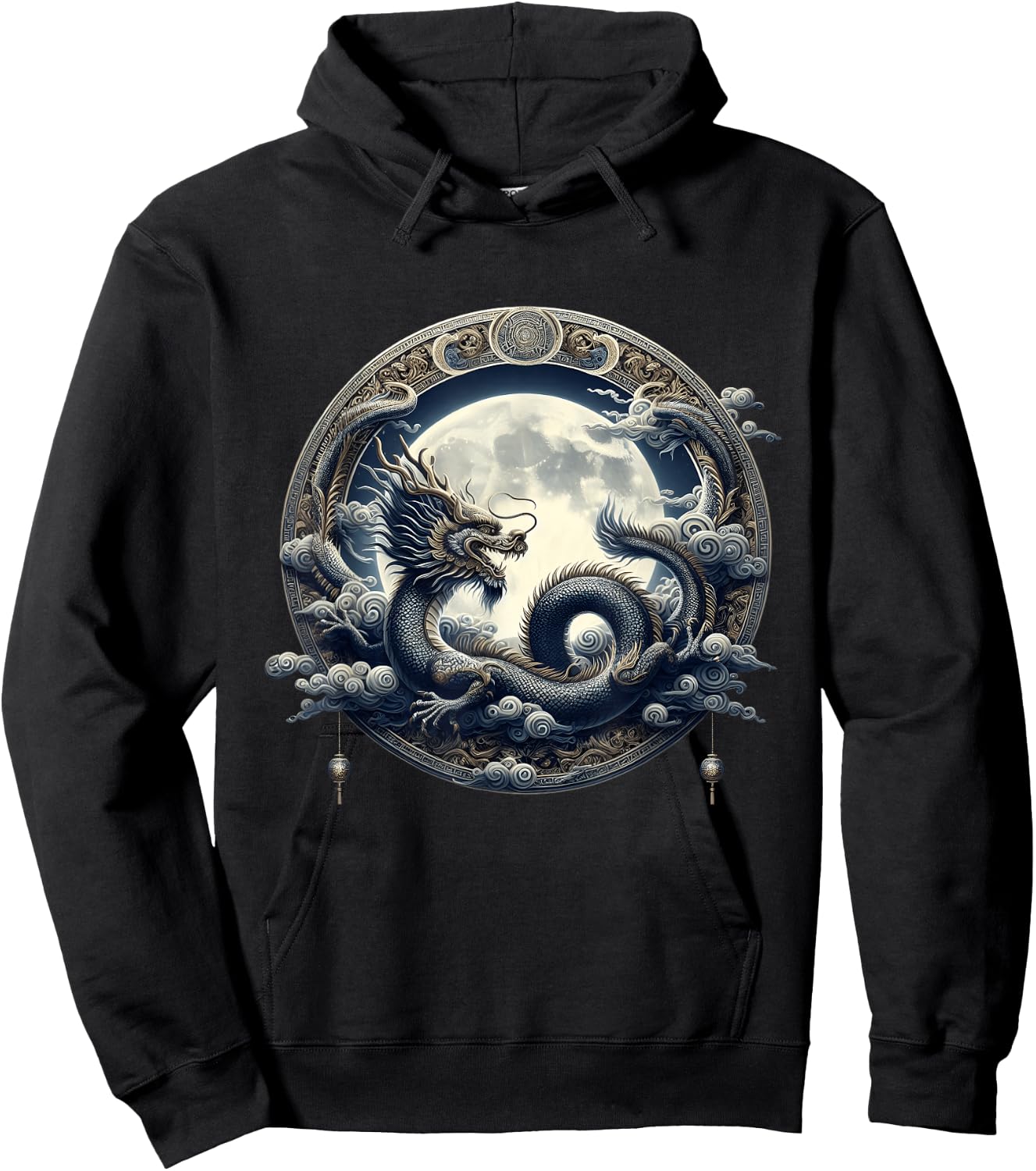 Aesthetic Cottage Lunar Mystical Allure Of Dragons Dragon Hoodie - Hoodie | Black