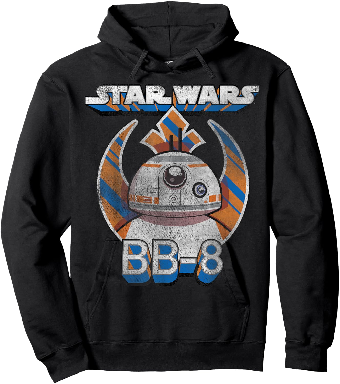 Star Wars BB-8 Episode 7 Rebel Logo With Stripes Hoodie - Hoodie | Black