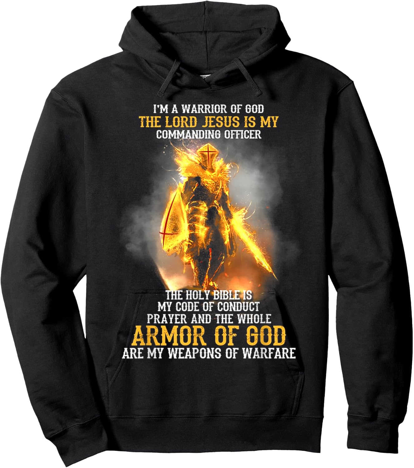 I'm a warrior of god the lord jesus is my commanding officer Hoodie - Hoodie | Black