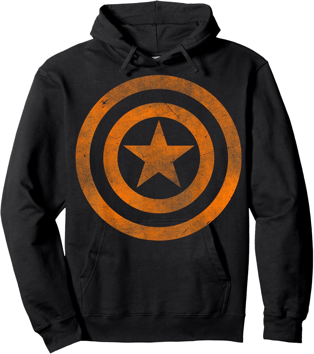Marvel Captain America Tonal Orange Cut-Out Halloween Hoodie - Hoodie | Black