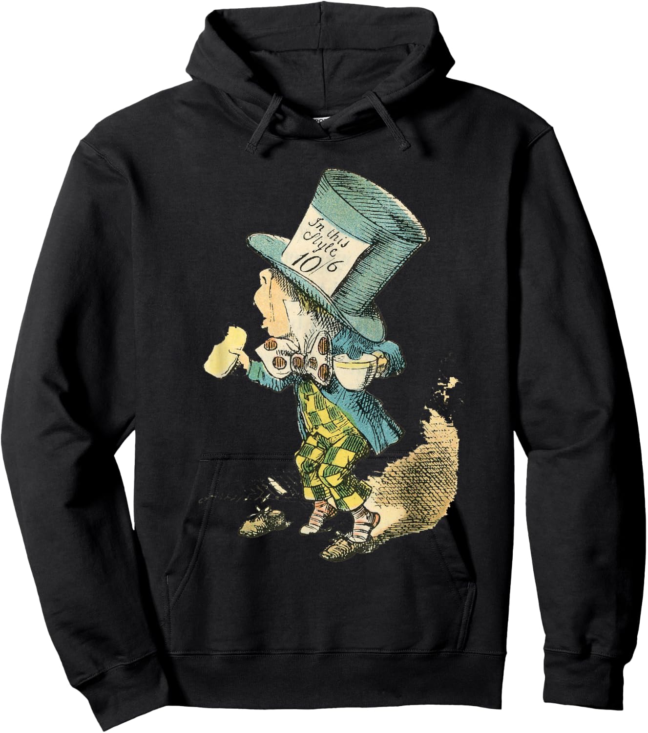 Alice in Wonderland Mad Hatter Vintage Illustration Hoodie - Hoodie | Black