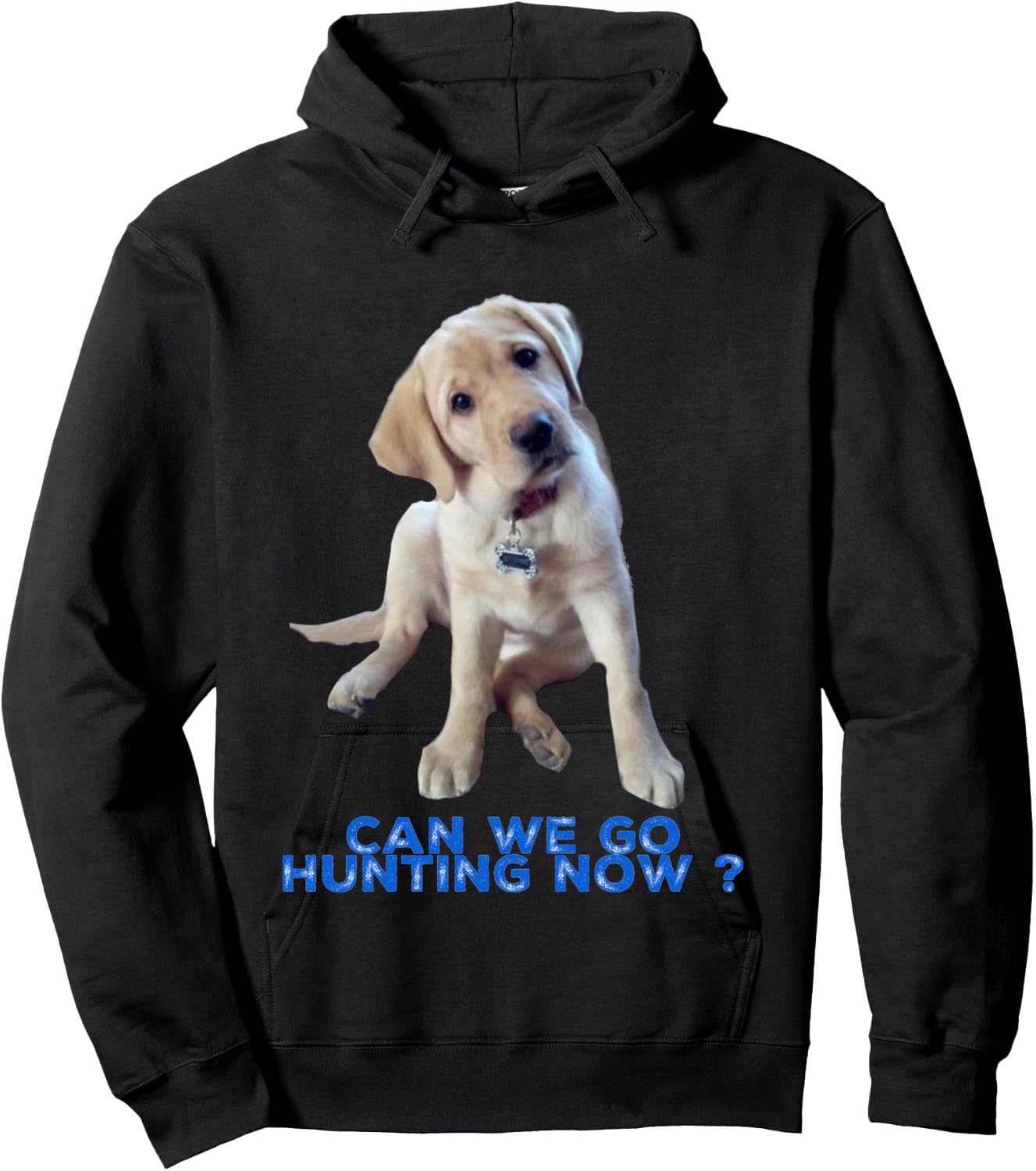 Yellow Lab can we go Hunting now Shirt Hoodie - Hoodie | Black