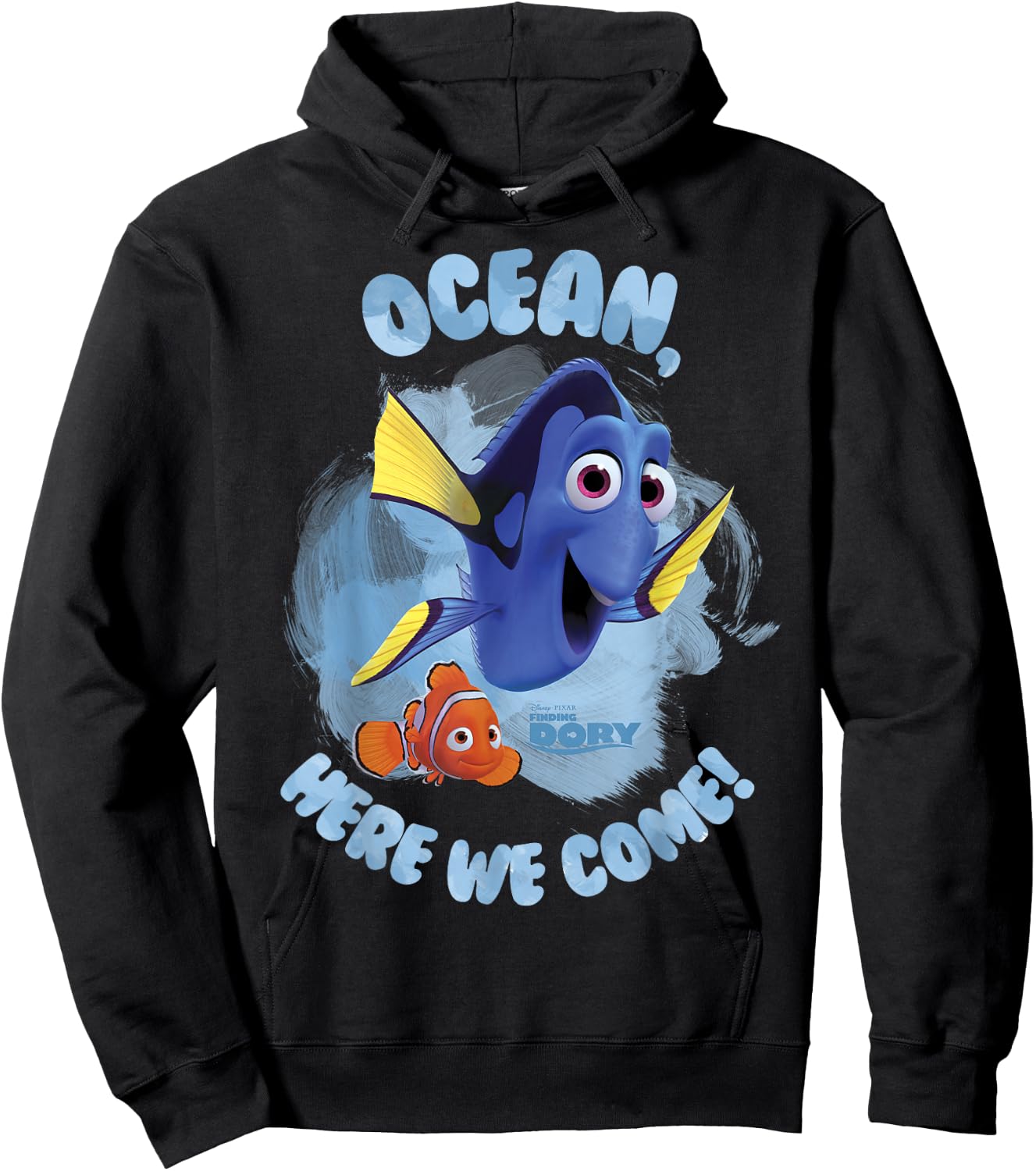 Disney Pixar Finding Dory Ocean Here We Come Watercolor Hoodie - Hoodie | Black