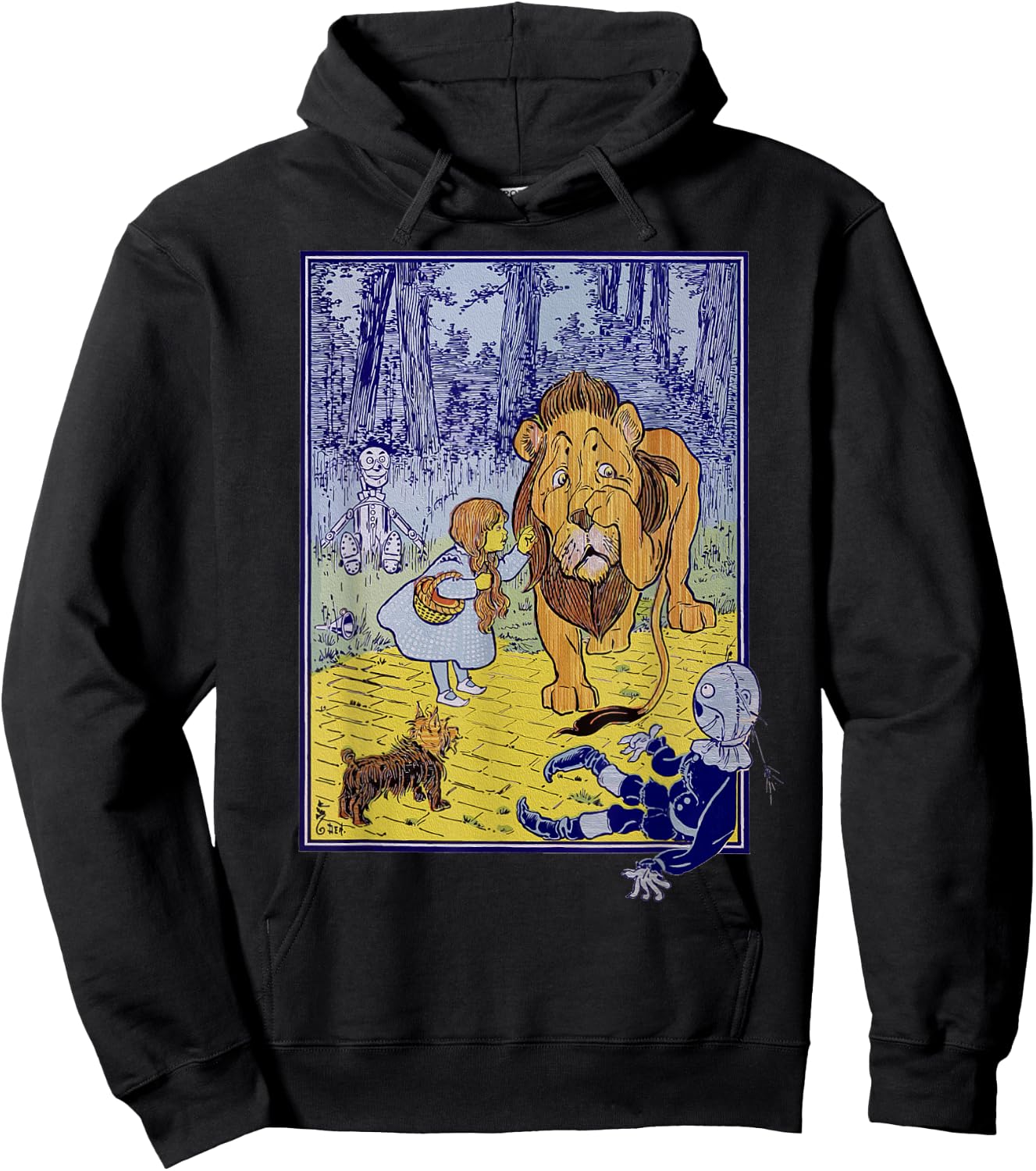 Retro Dorothy Slaps the Lion OZ Shirt Art-The Wizard Of OZ Hoodie - Hoodie | Black