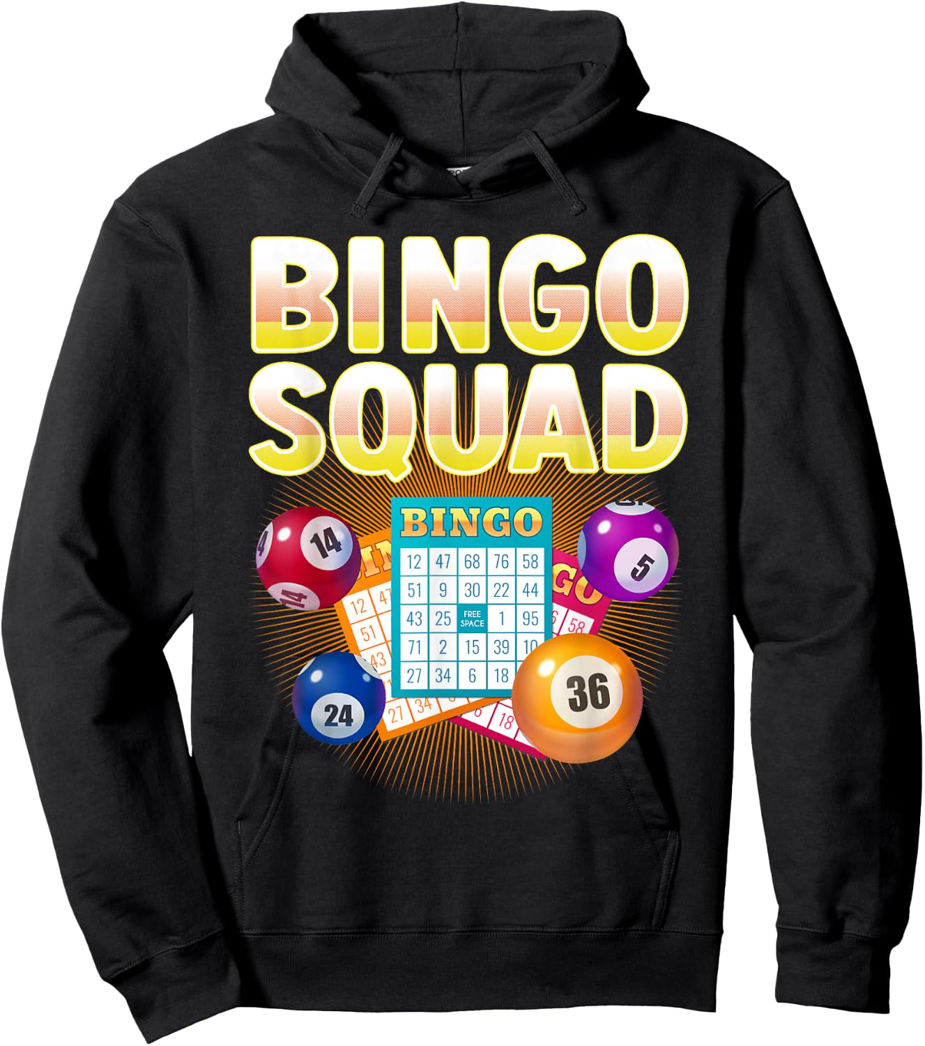 Funny Bingo Squad Art Women Bingo Lover Bingo Player Hoodie - Hoodie | Black