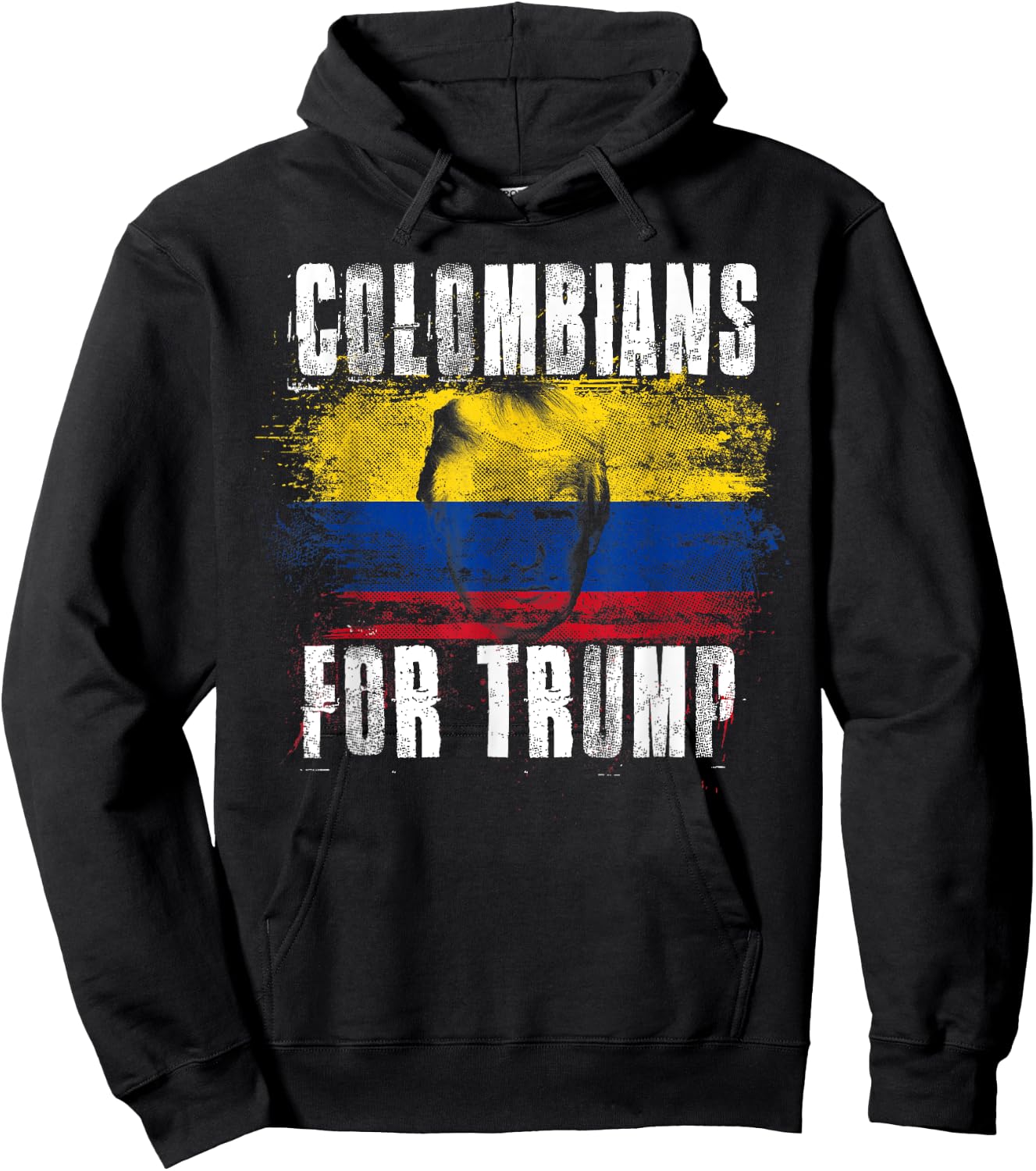 Colombians For Trump - American and Colombia Patriotic Hoodie - Hoodie | Black