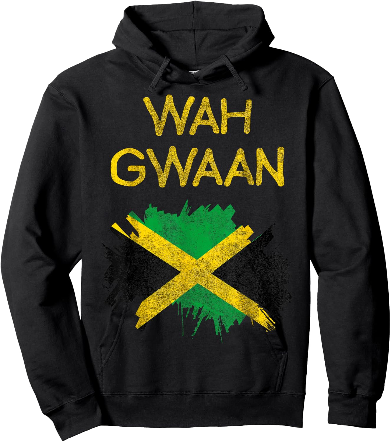 Wah Gwaan Jamaica Flag Jamaican Pride Reggae Vacation Hoodie - Hoodie | Black