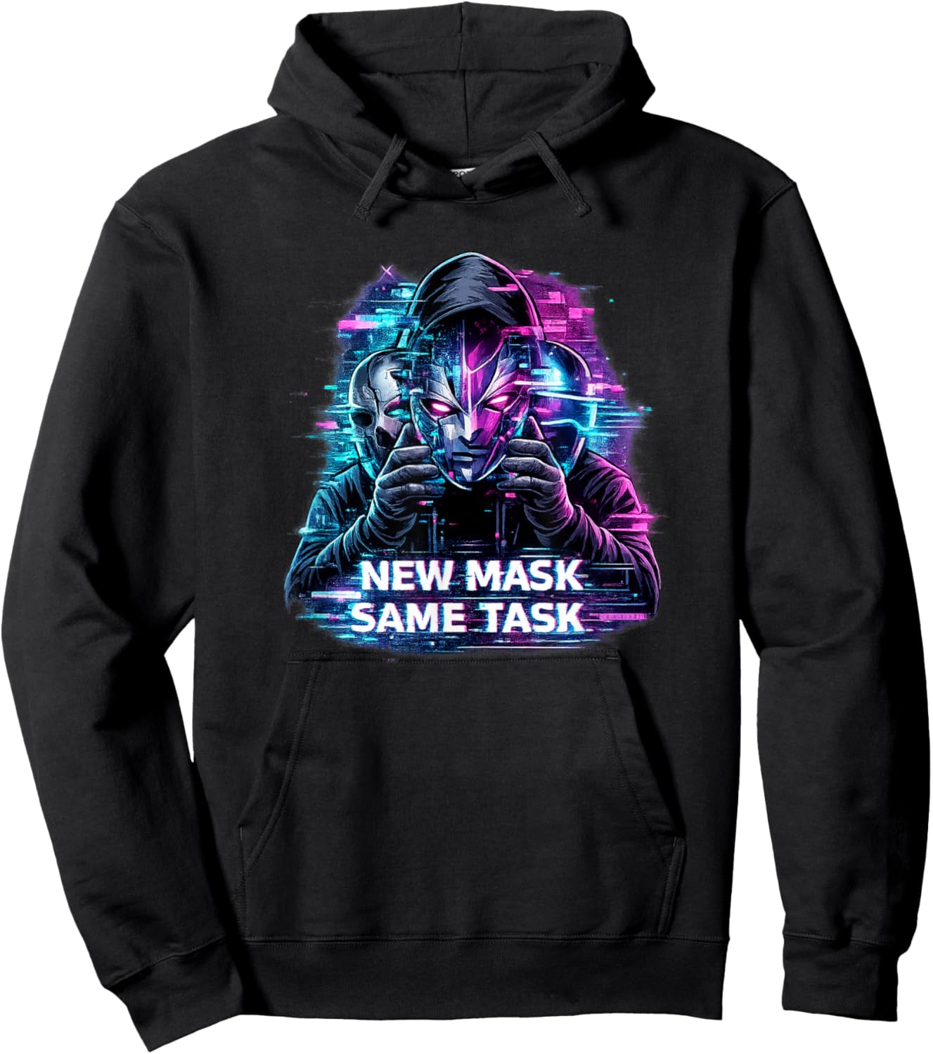 Glitch Persona Affirmation | New mask Same Task Hoodie - Hoodie | Black