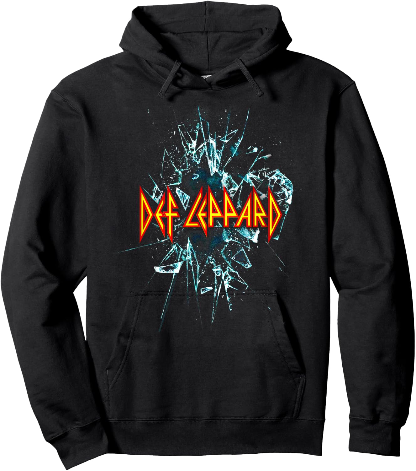 Def Leppard Classic Black Album - 100% Cotton, Adult Short Sleeve Hoodie - Hoodie | Black