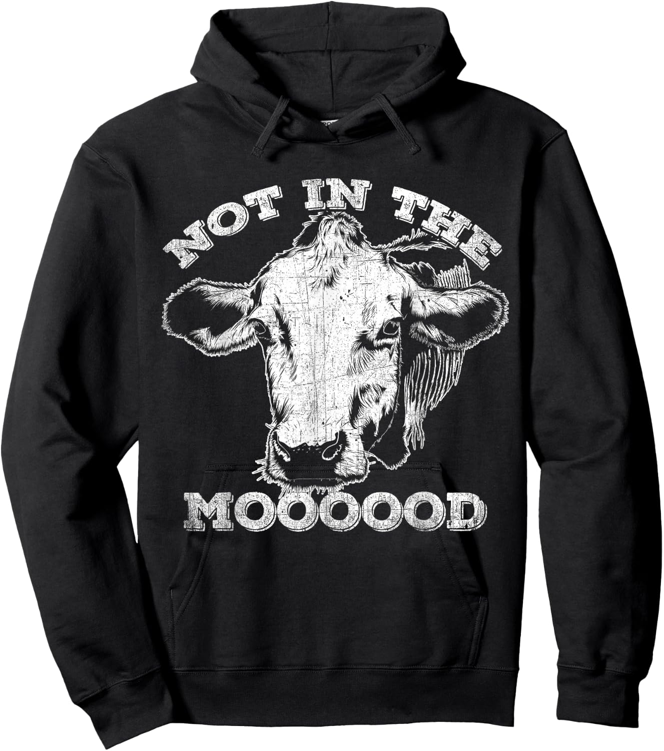 Not In The Mood Funny Cow Hoodie - Hoodie | Black