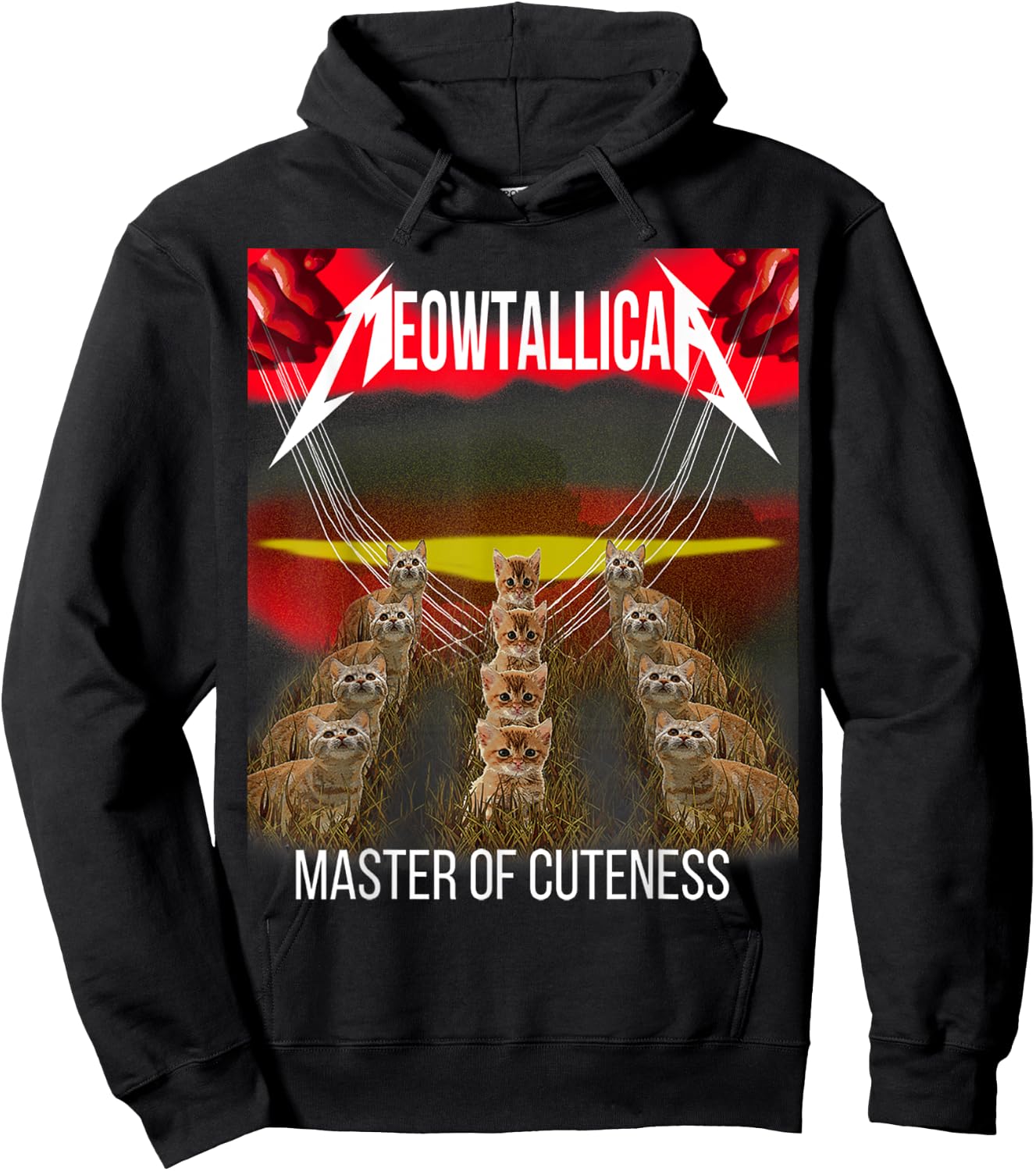 Meowtallica master of cuteness funny cat Men Women Kids Hoodie - Hoodie | Black
