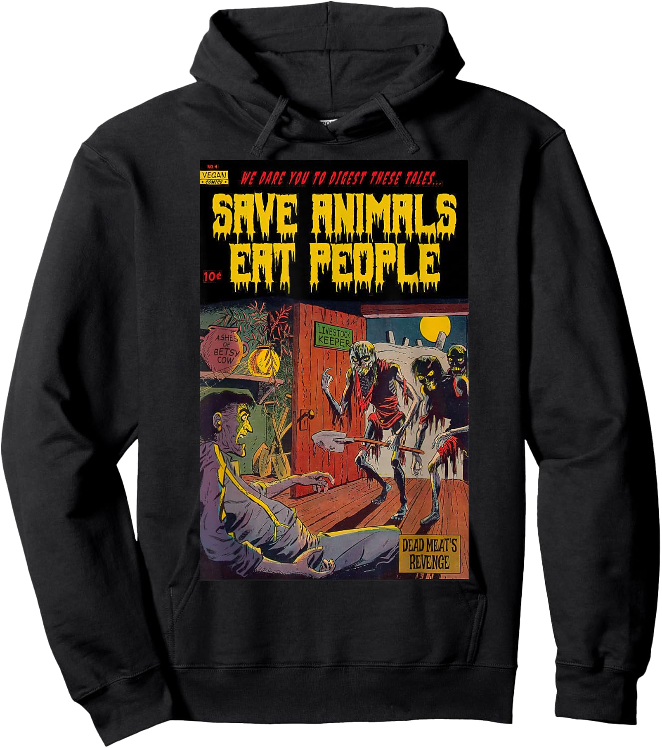 Save The Animals Eat People Vegan Animal Liberation Hoodie - Hoodie | Black