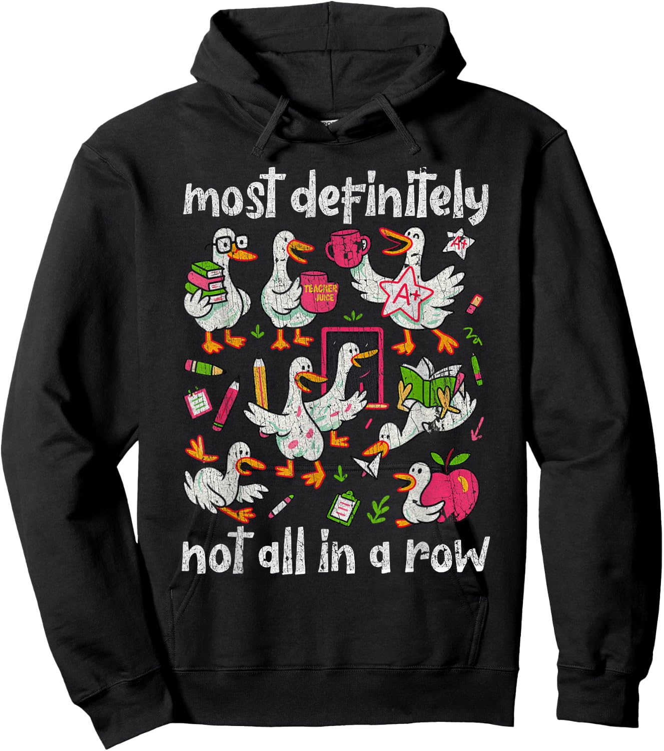 Funny Duck Teacher Educator Back to School Hoodie - Hoodie | Black