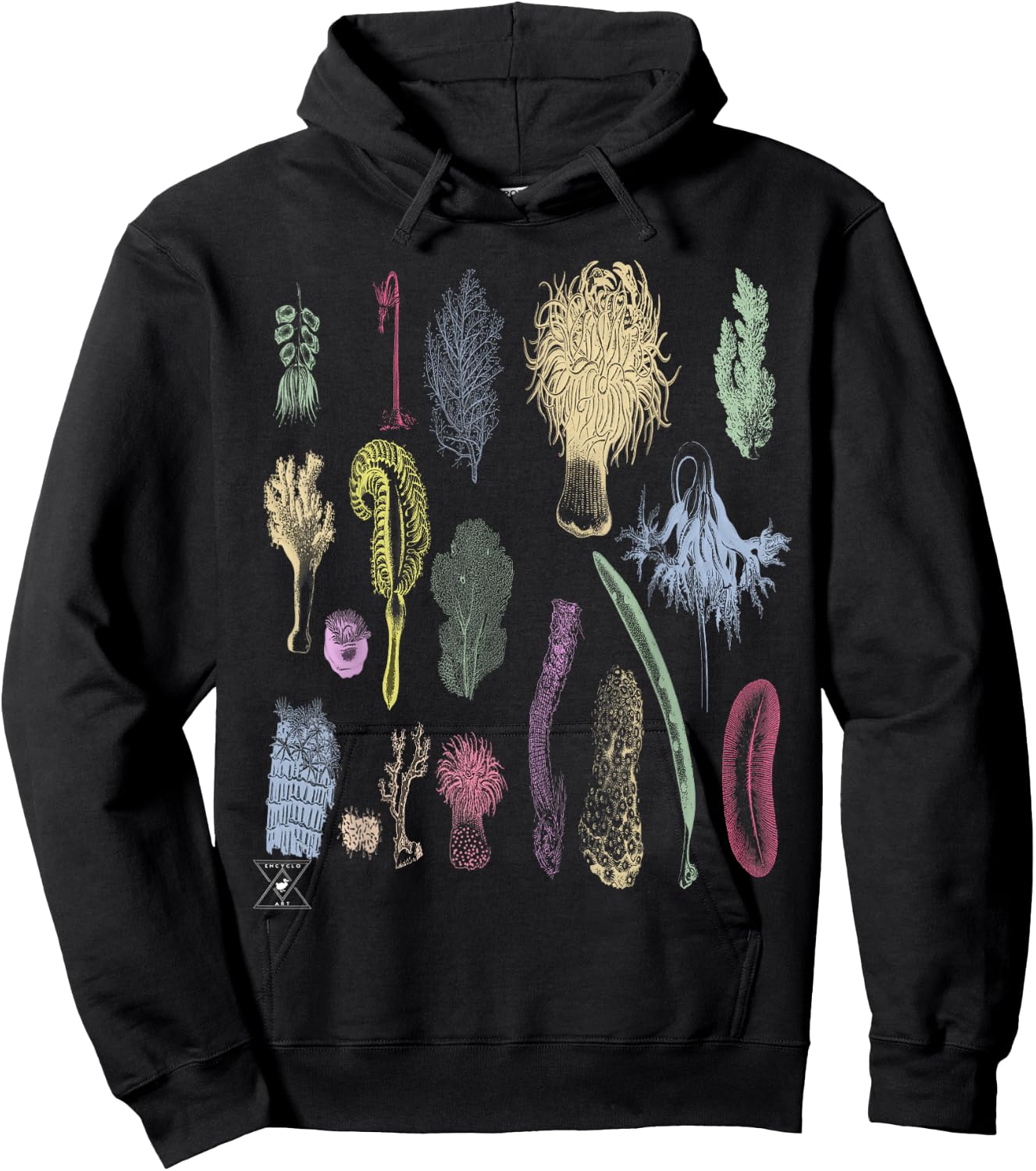 Coral Reef | Oceanography Botanical Sea Life Hoodie - Hoodie | Black