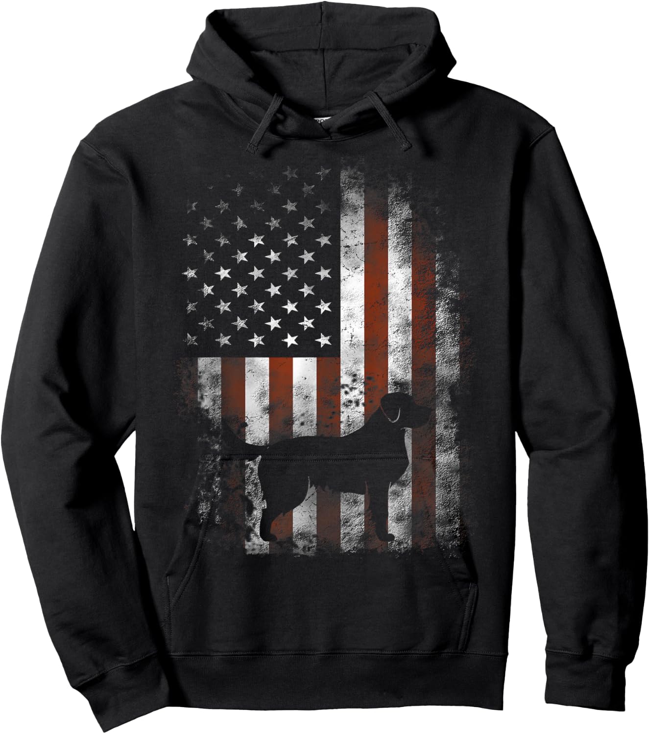 Golden Retriever American Flag Patriotic 4th Of July Kids Men Hoodie - Hoodie | Black