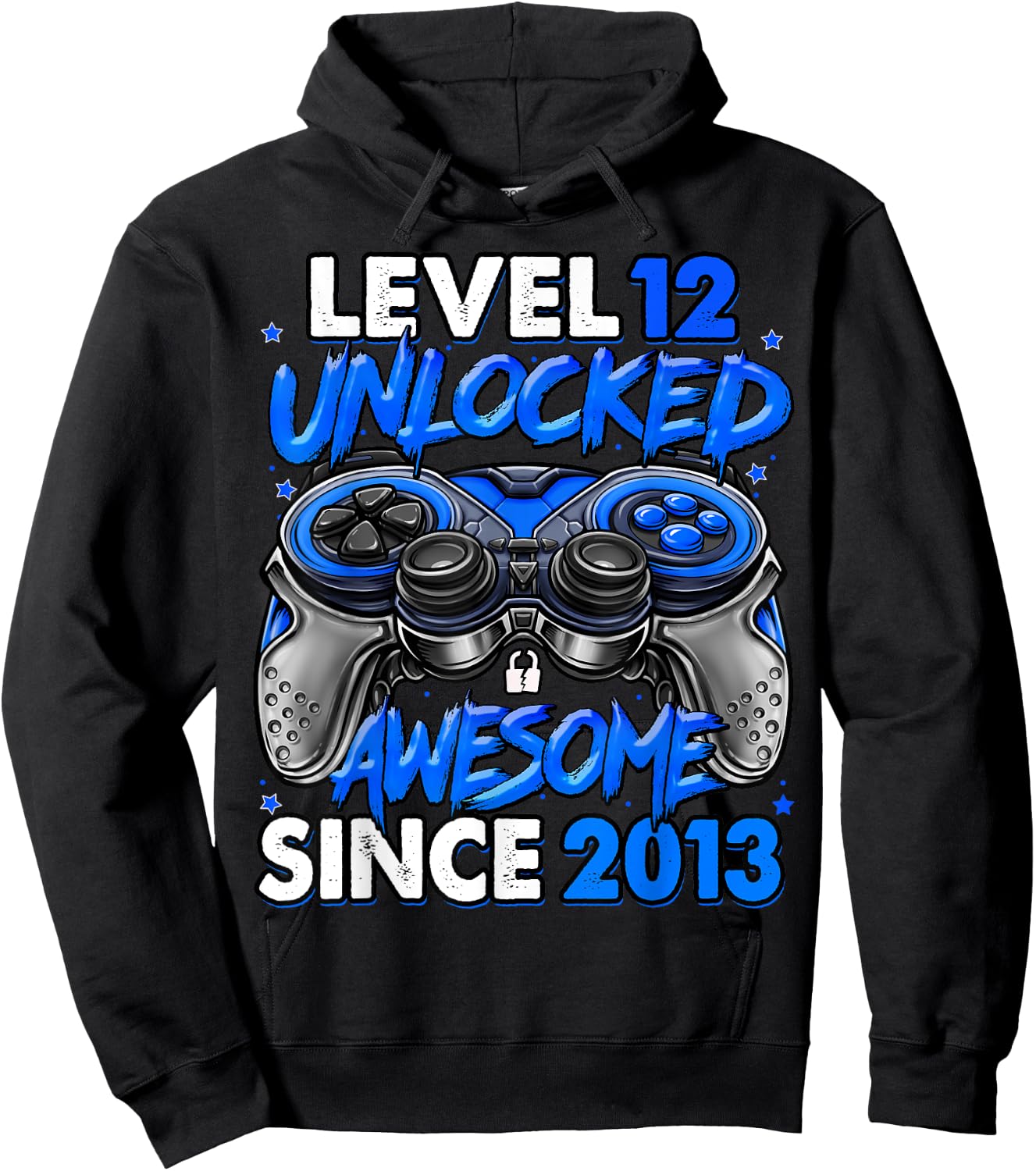 Level 12 Unlocked Awesome Since 2013 12th Birthday Gaming Hoodie - Hoodie | Black