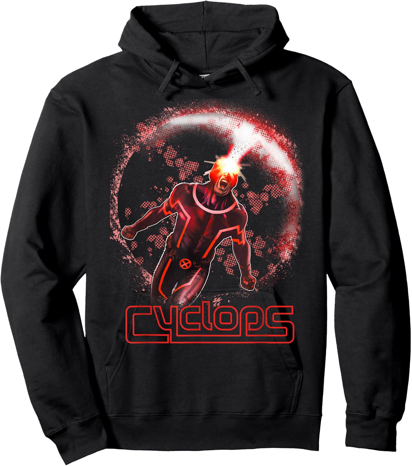 Marvel X-Men Cyclops Optic Blast Circle Graphic Hoodie - Hoodie | Black