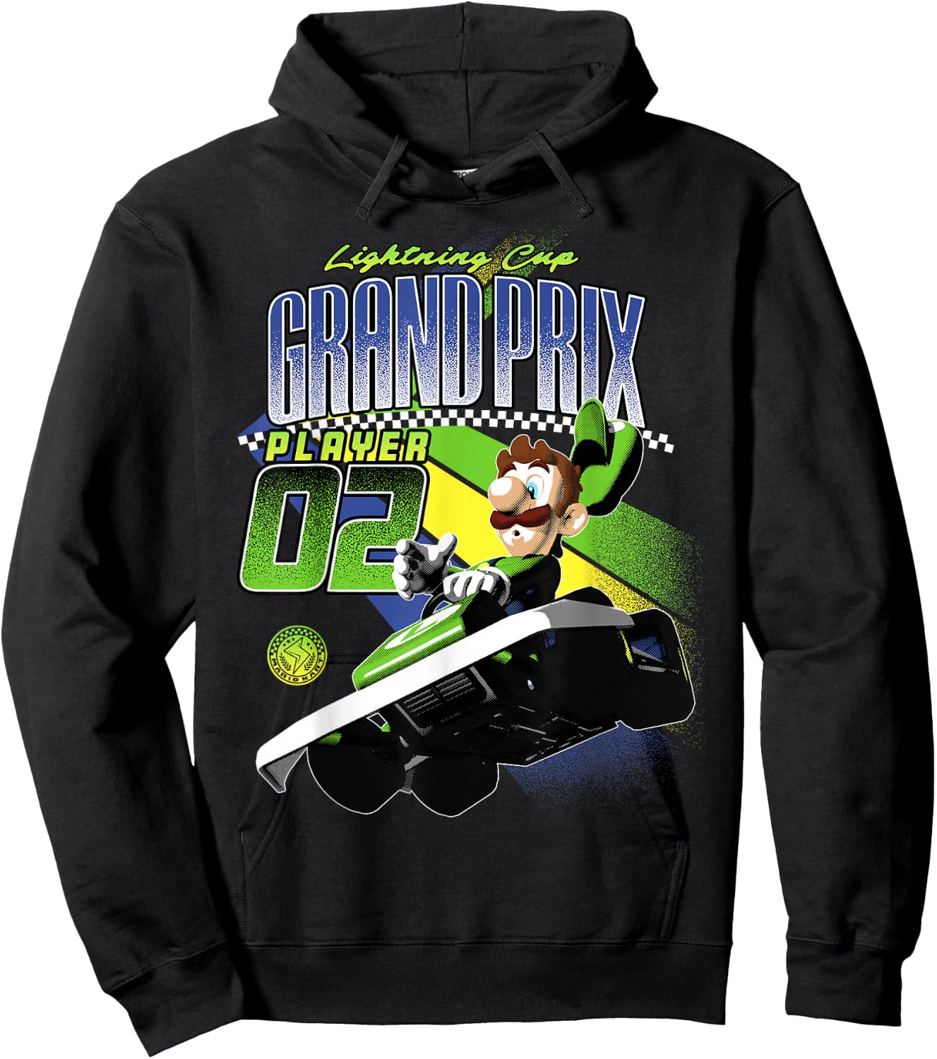Mario Kart Retro Grand Prix Player 2 Luigi Graphic Hoodie - Hoodie | Black