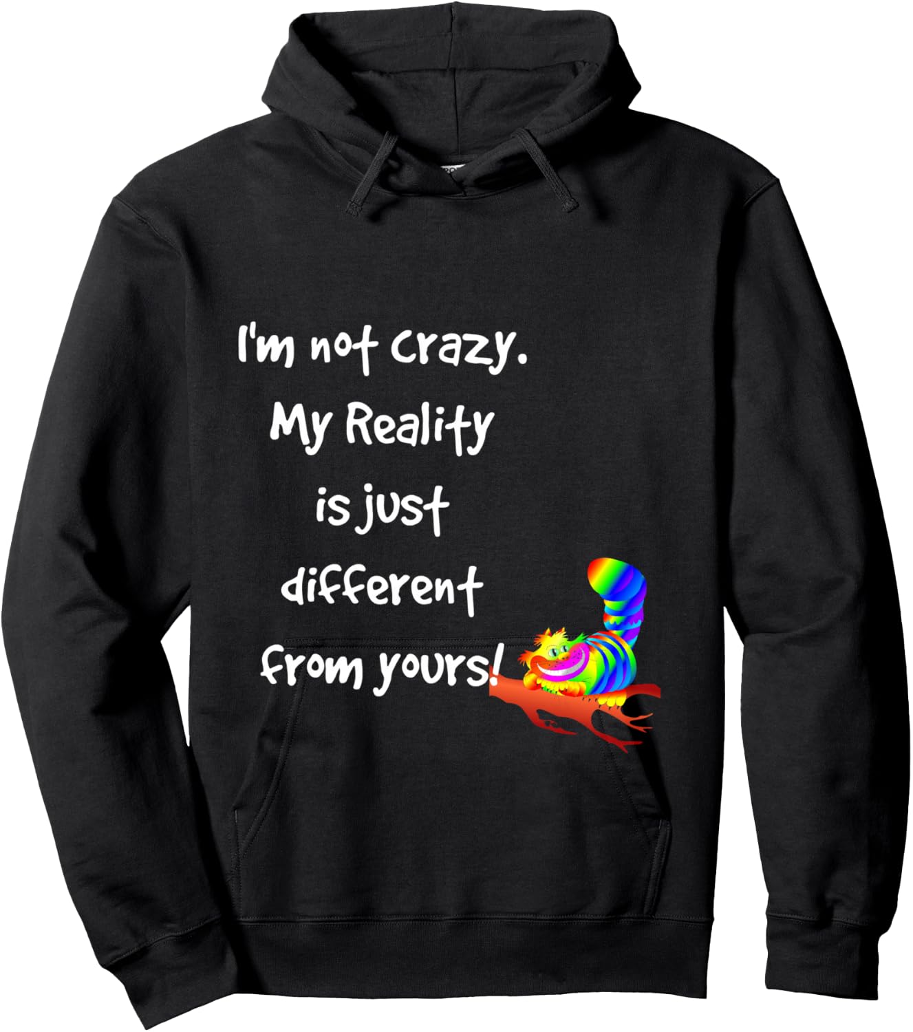 Cheshire Cat Quote Alice in Wonderland Costume I'm not crazy Hoodie - Hoodie | Black