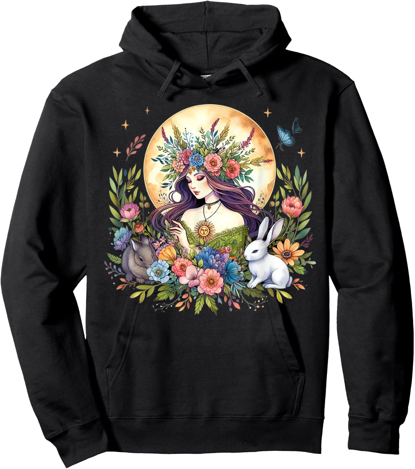Ostara Goddess Spring Festival Equinox Pagan Ostara Vibes Hoodie - Hoodie | Black