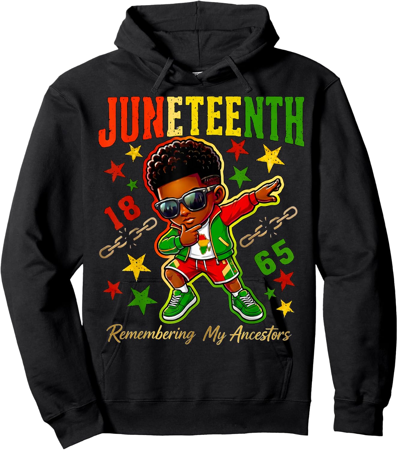 Juneteenth Remembering My Ancestors African American Boys Hoodie - Hoodie | Black