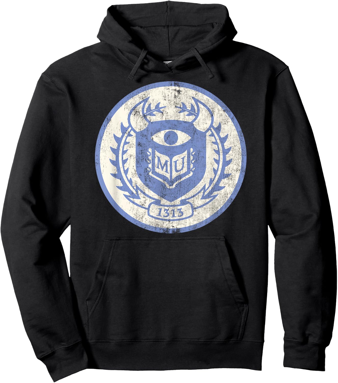 Disney Pixar Monsters University MU Vintage Emblem Logo Hoodie - Hoodie | Black