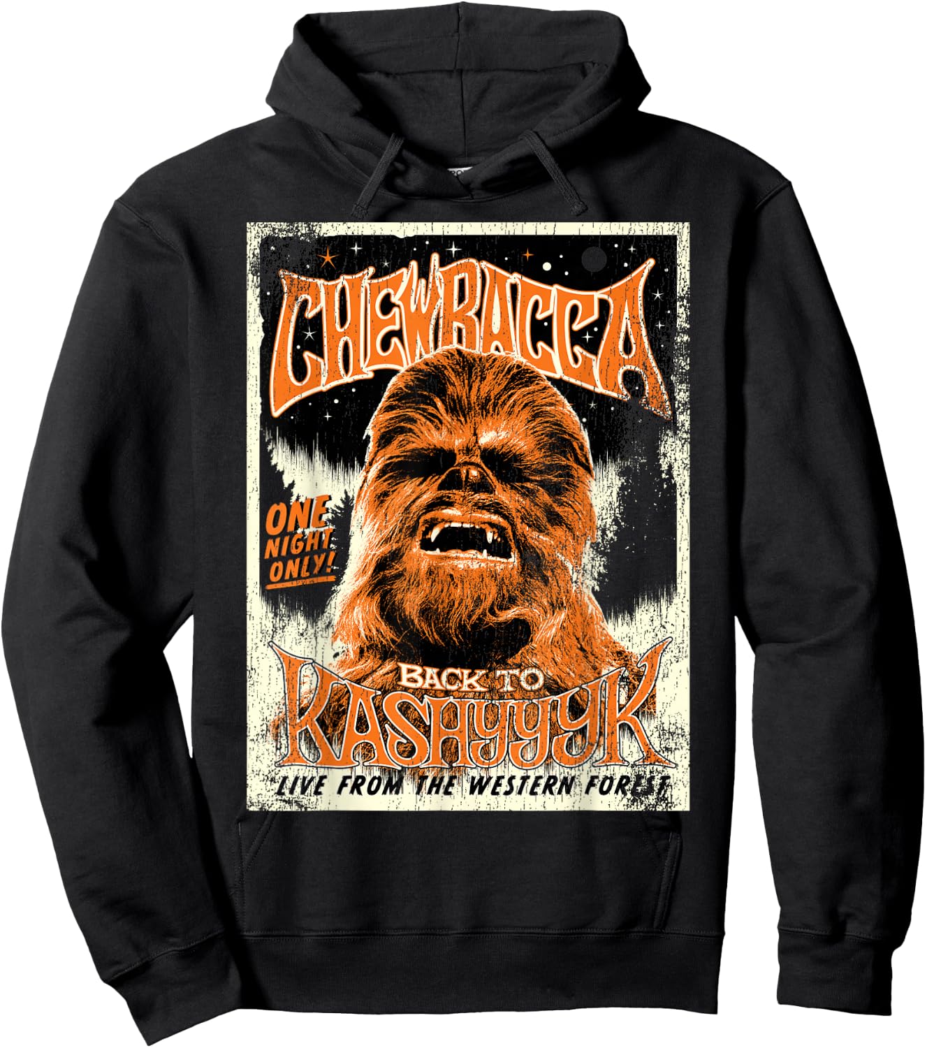 Star Wars Chewbacca Vintage Concert Back To Kashyyyk Poster Hoodie - Hoodie | Black