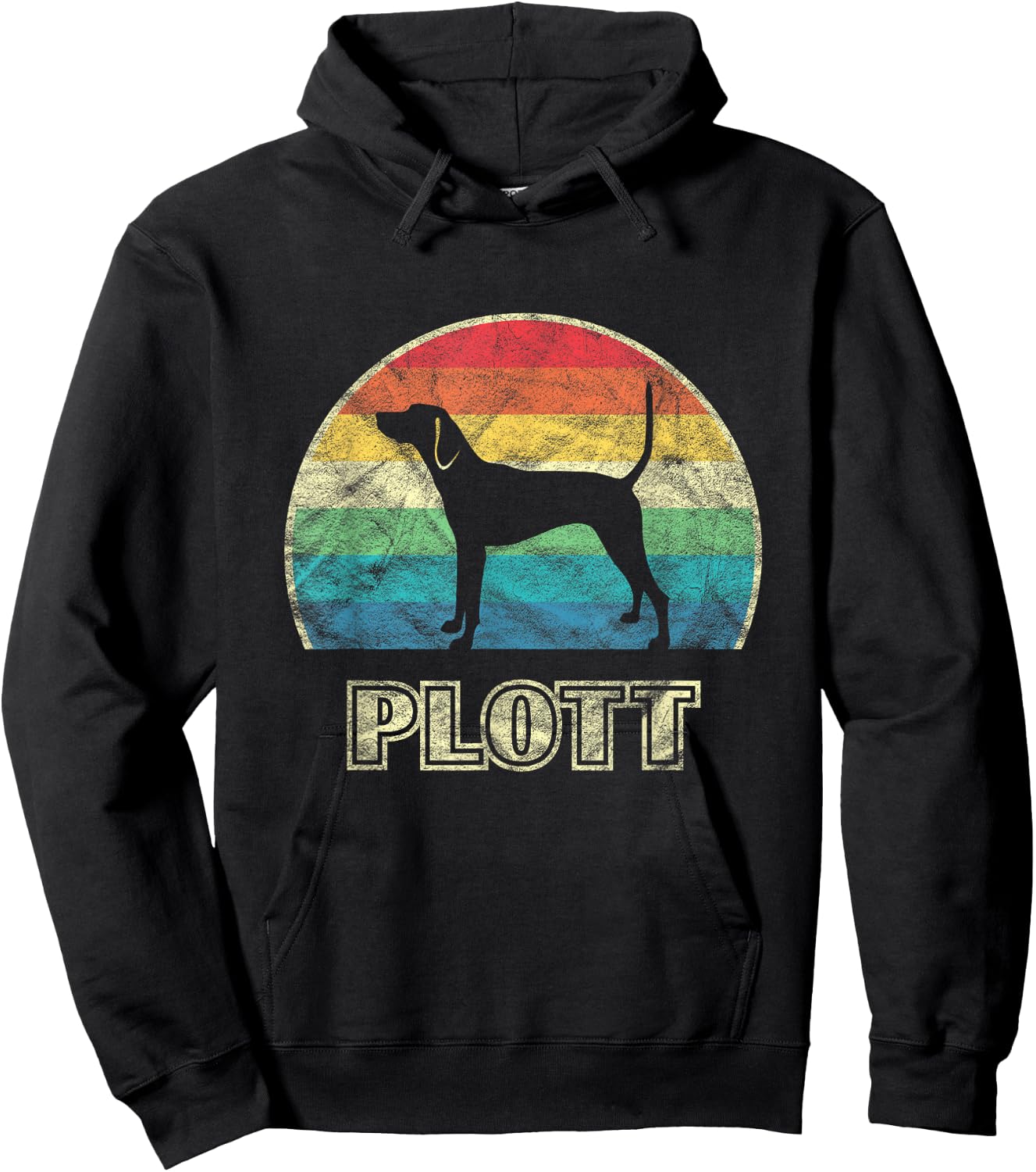 Plott Hound Vintage Style Dog Hoodie - Hoodie | Black