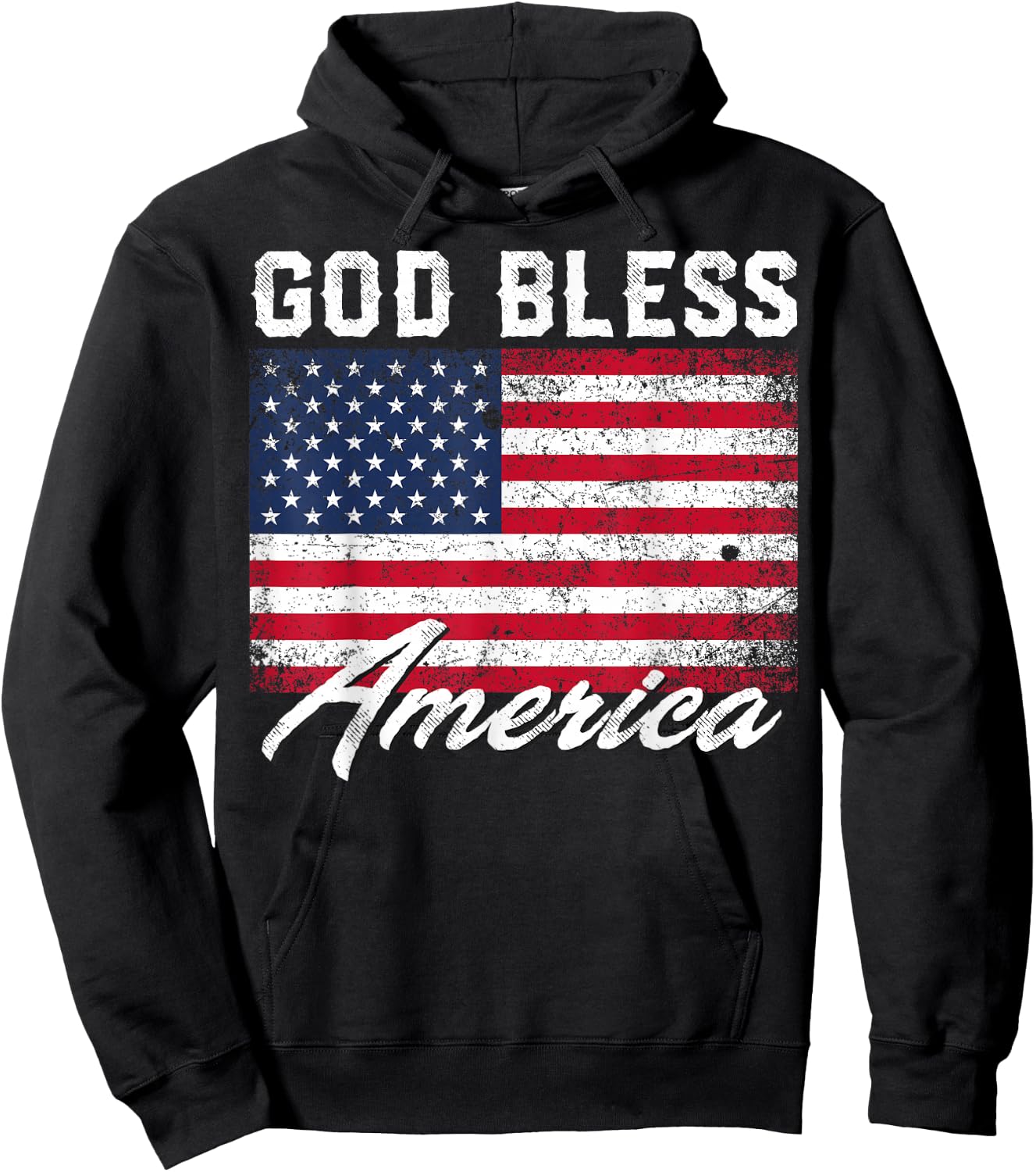 God Bless America USA Flag 4th of July Patriotic Small Hoodie - Hoodie | Black