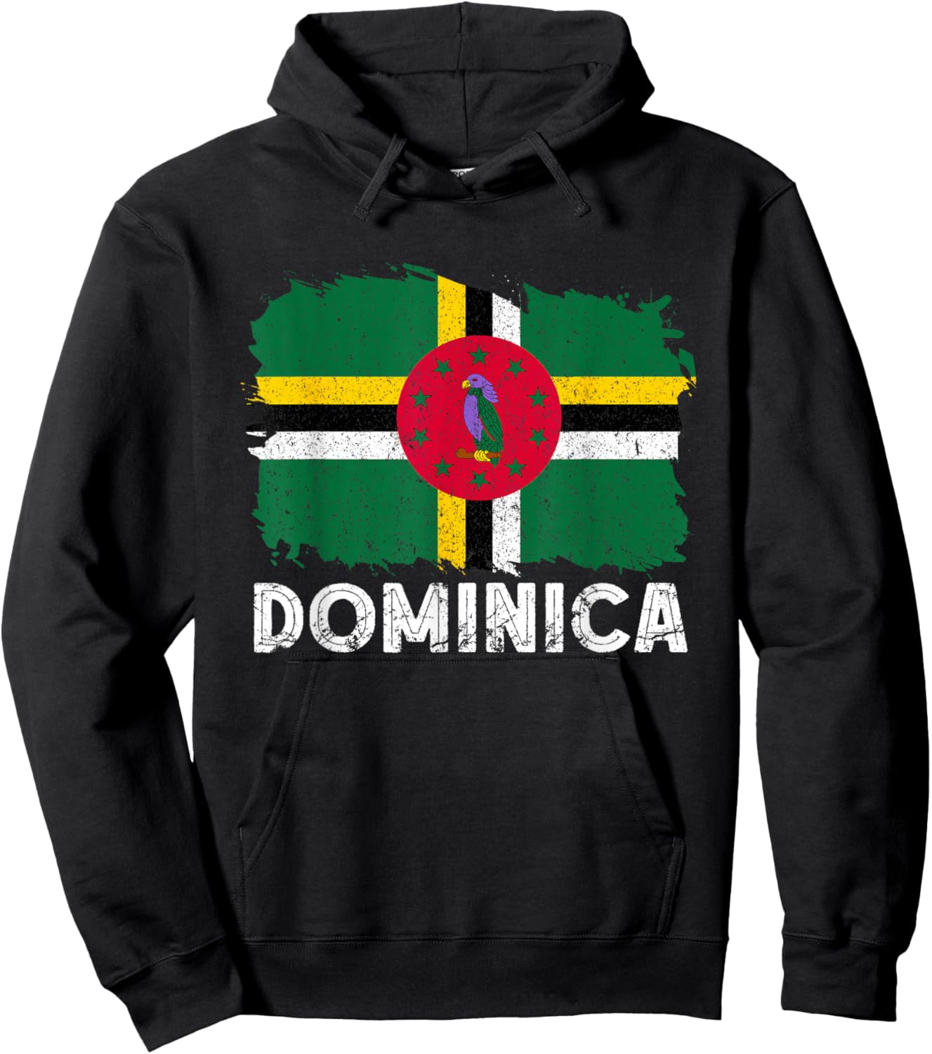 Dominica Flag Vintage Dominican Pride Dominican Roots Hoodie - Hoodie | Black