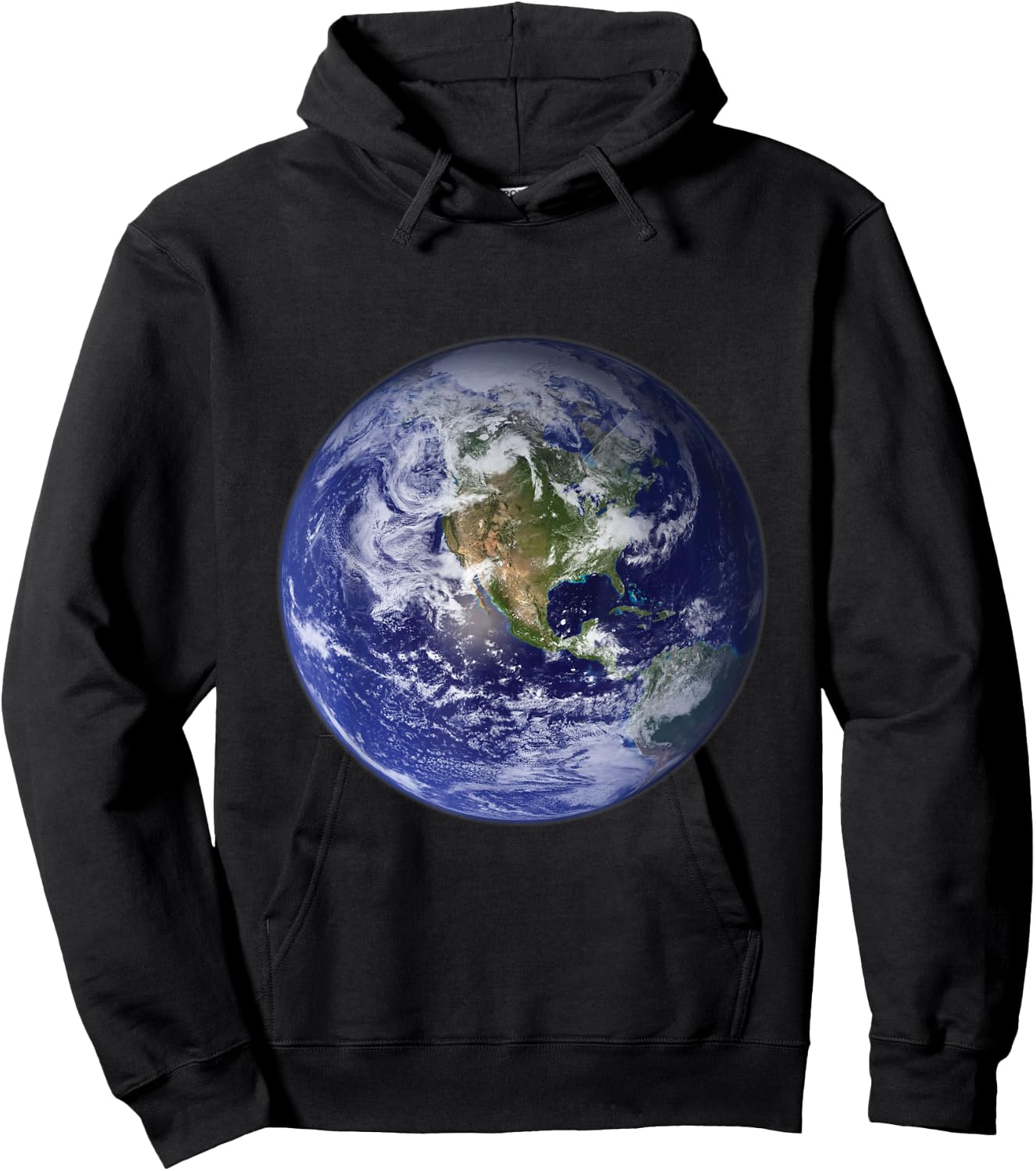Earth Planet, Flat, Earth North America Globe Space Clouds Hoodie - Hoodie | Black