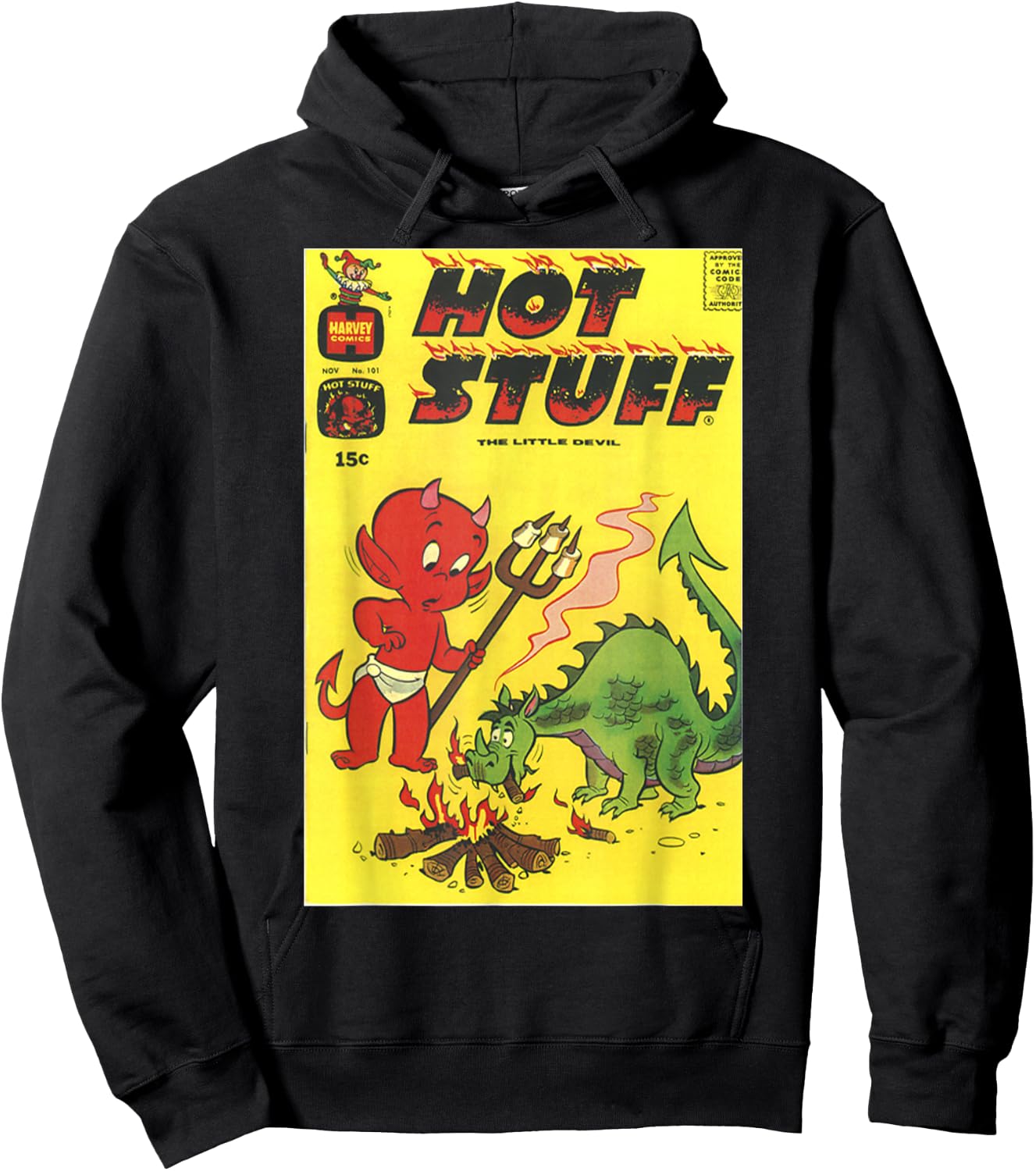 Hot Stuff The Little Devil Dragon Comic Book Cover Hoodie - Hoodie | Black