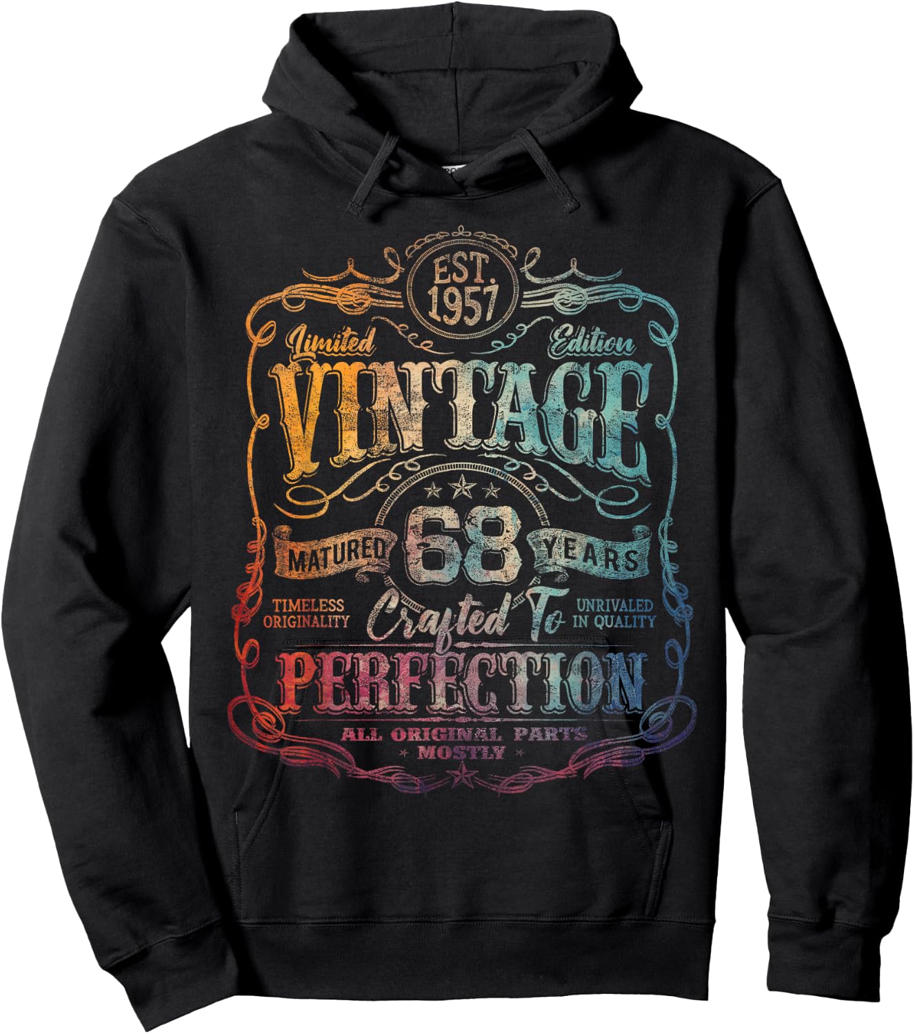 Vintage 1957 Limited Edition Shirt 68 year old 68th Birthday Hoodie - Hoodie | Black